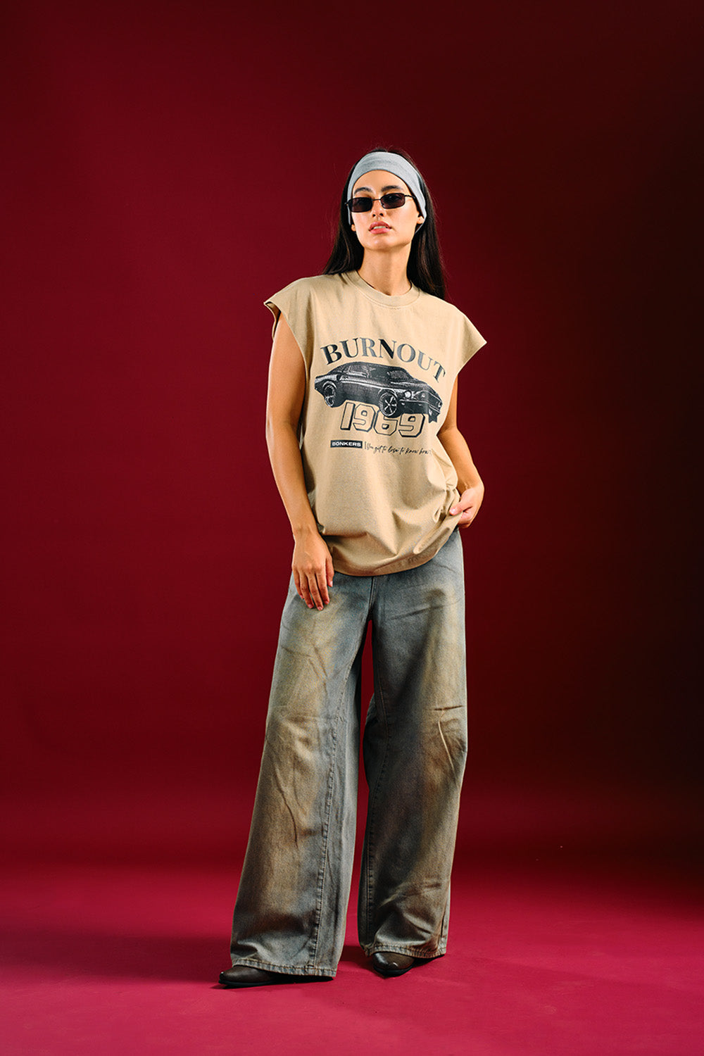 Burnout 1969 Beige Vest Tank - BonkersCorner