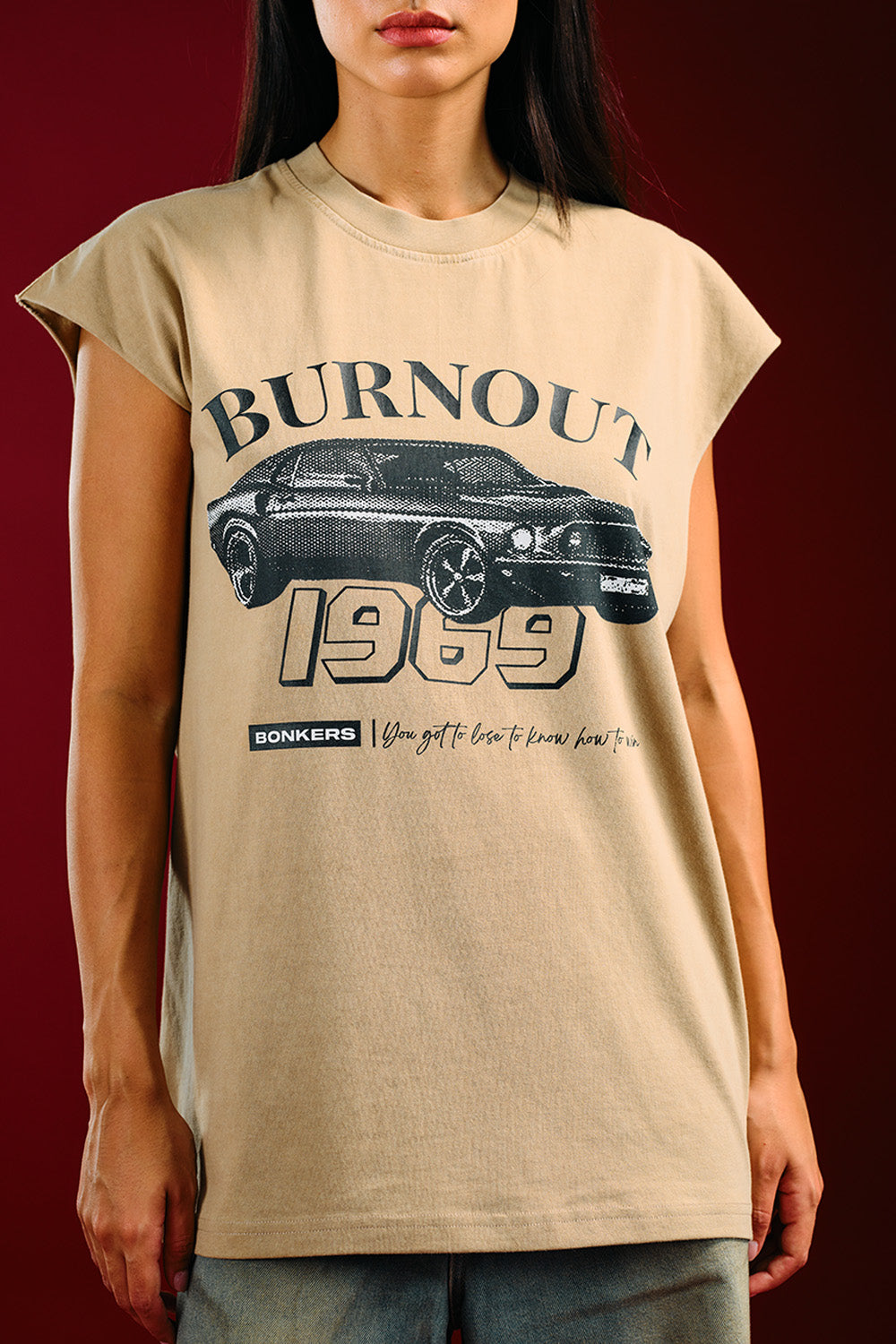 Burnout 1969 Beige Vest Tank - BonkersCorner