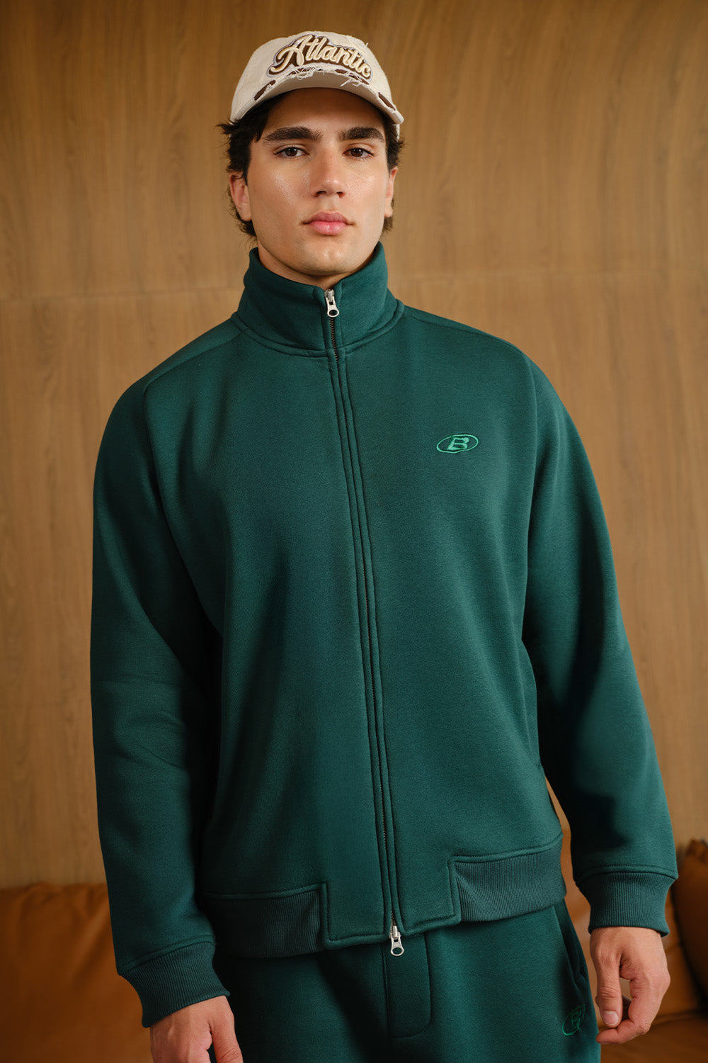 CEO Green High Neck Zipper Jacket - BonkersCorner