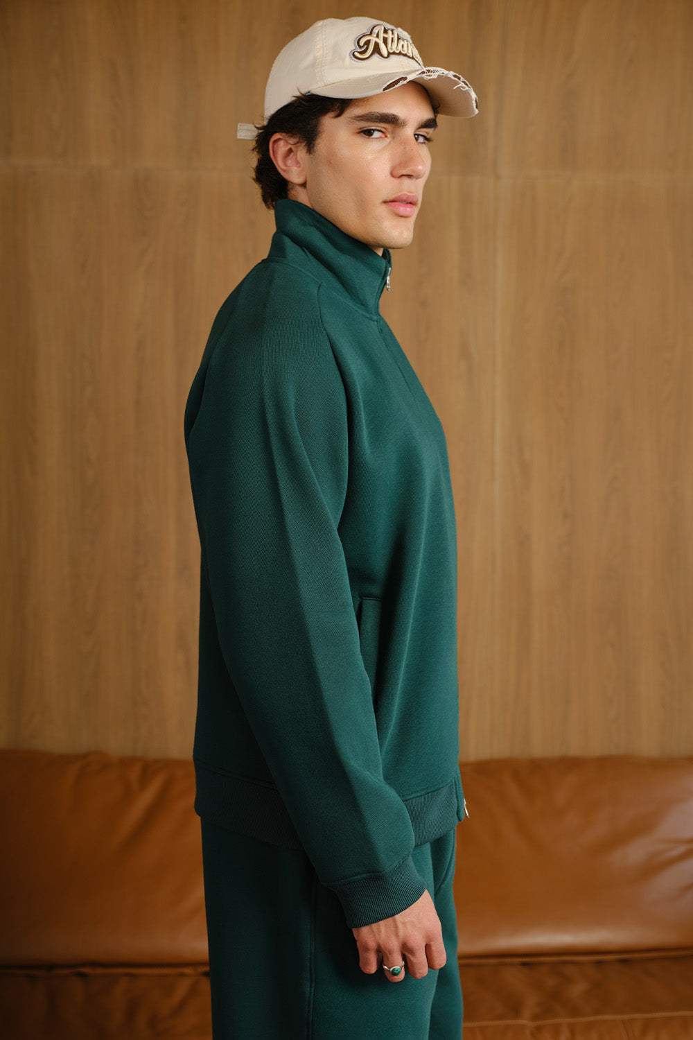 CEO Green High Neck Zipper Jacket - BonkersCorner