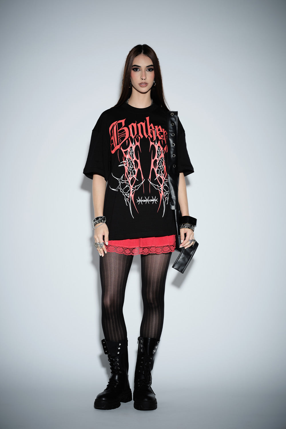 Crimson Thorns Oversized T-shirt - BonkersCorner