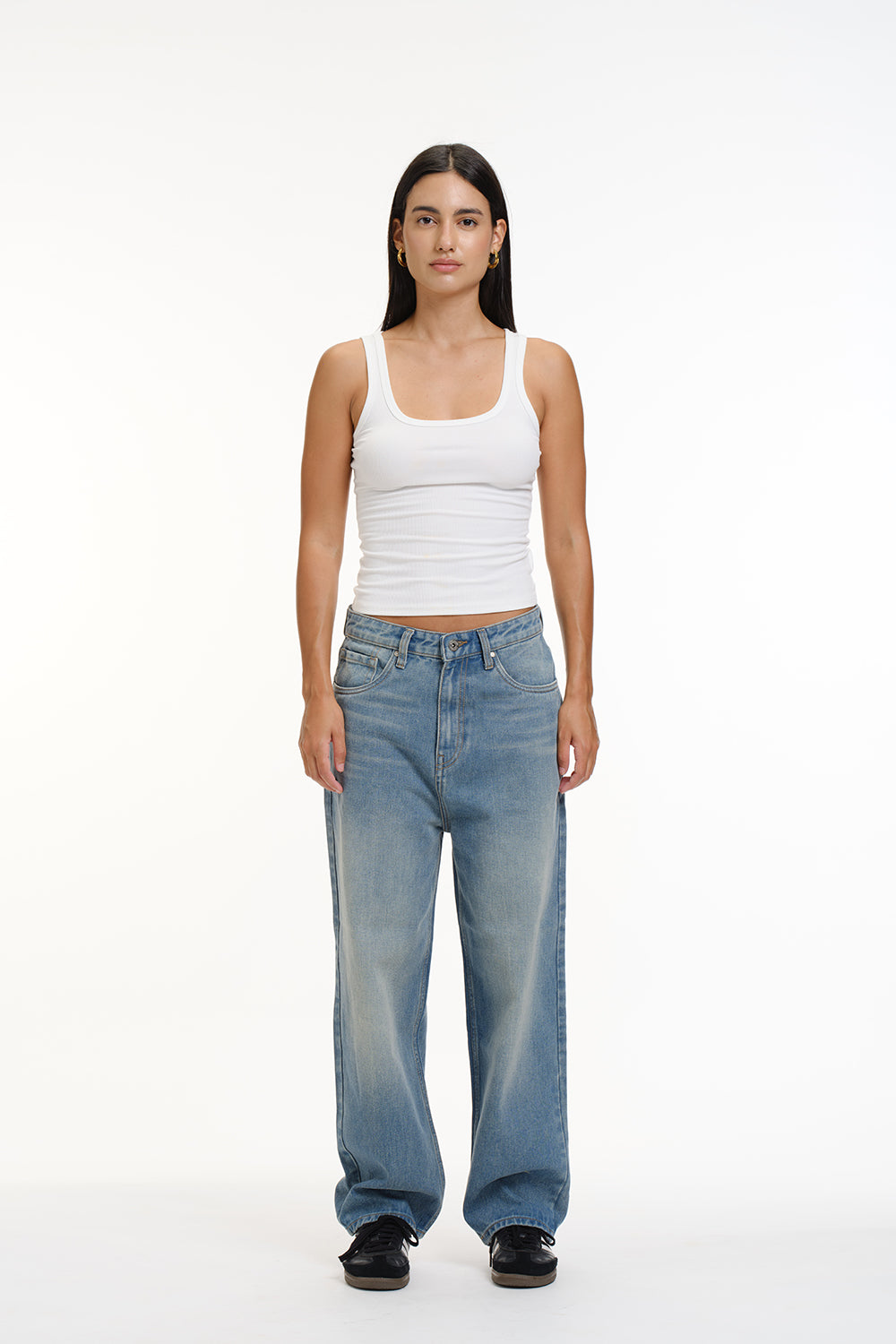Crisp Blue Wide-Leg Jeans - BonkersCorner