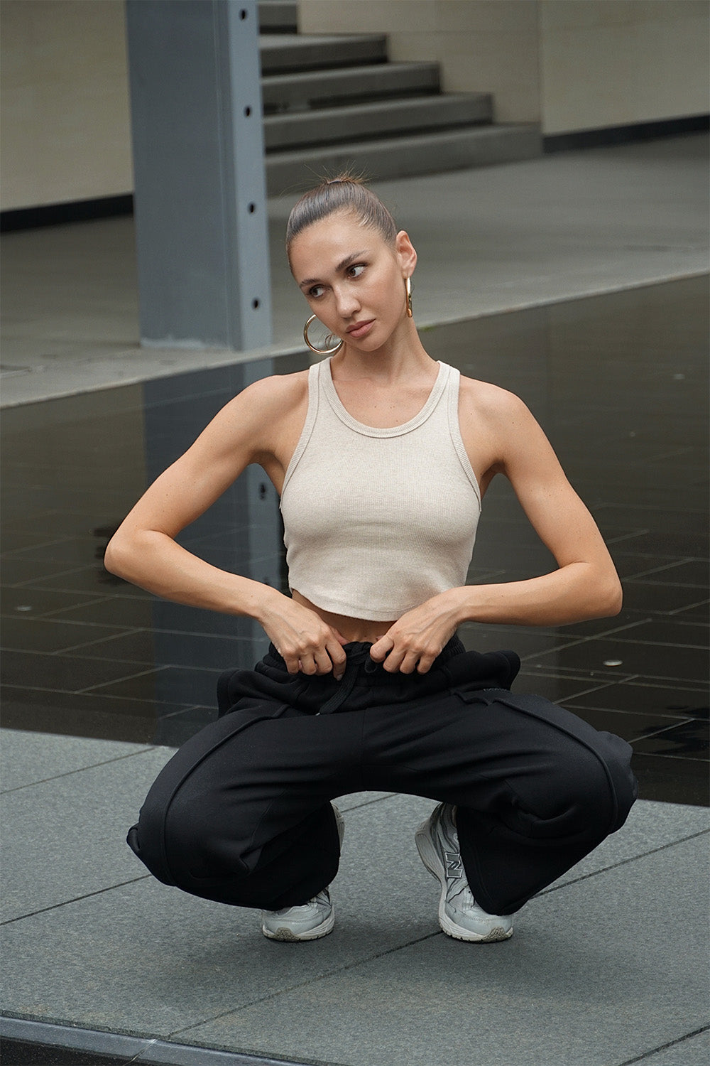 Diminutive Black Wide Leg Joggers - BonkersCorner