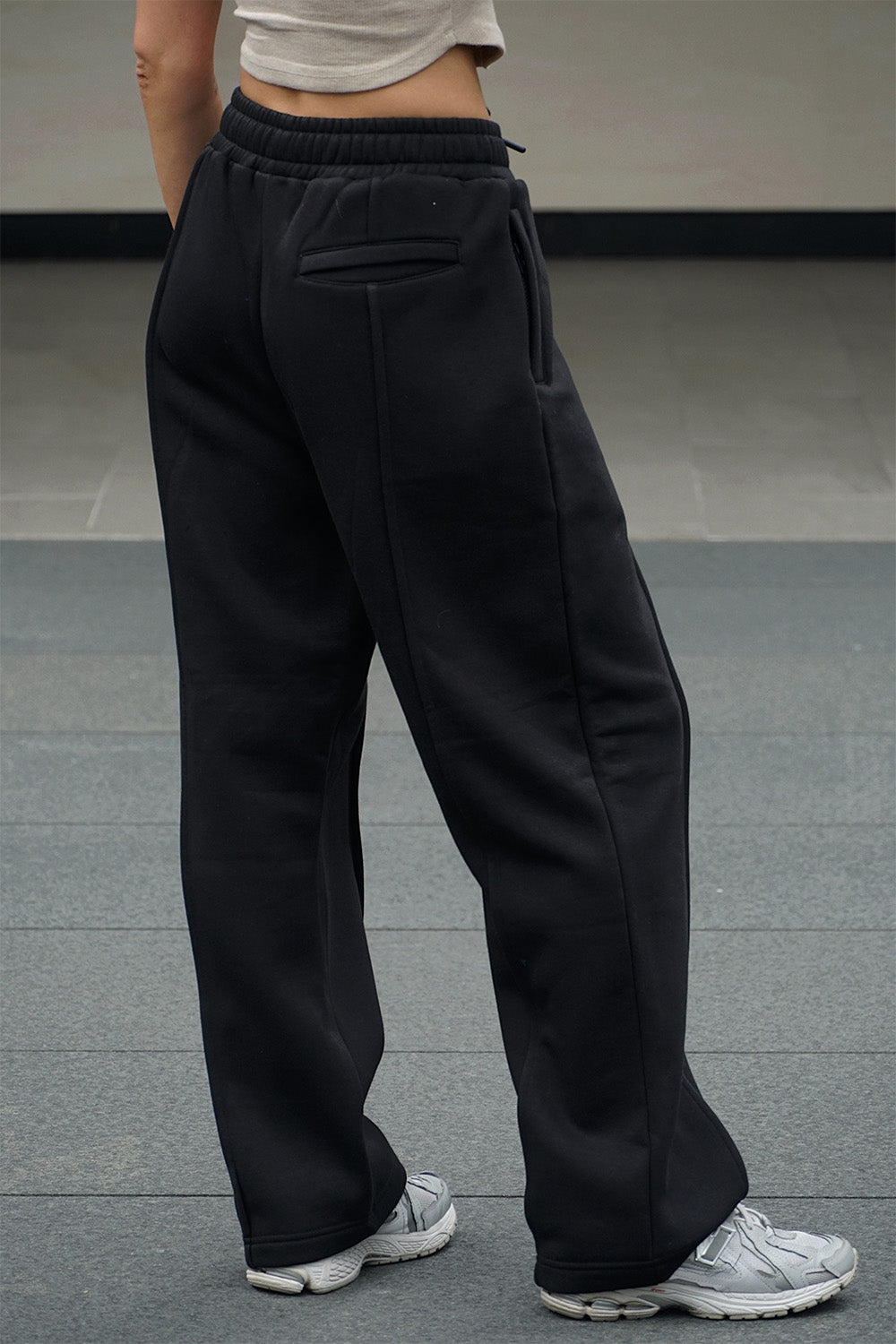 Diminutive Black Wide Leg Joggers - BonkersCorner