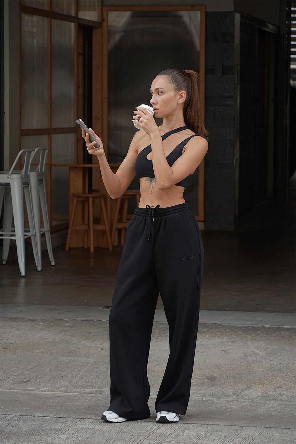 Dusty Black Joggers - BonkersCorner