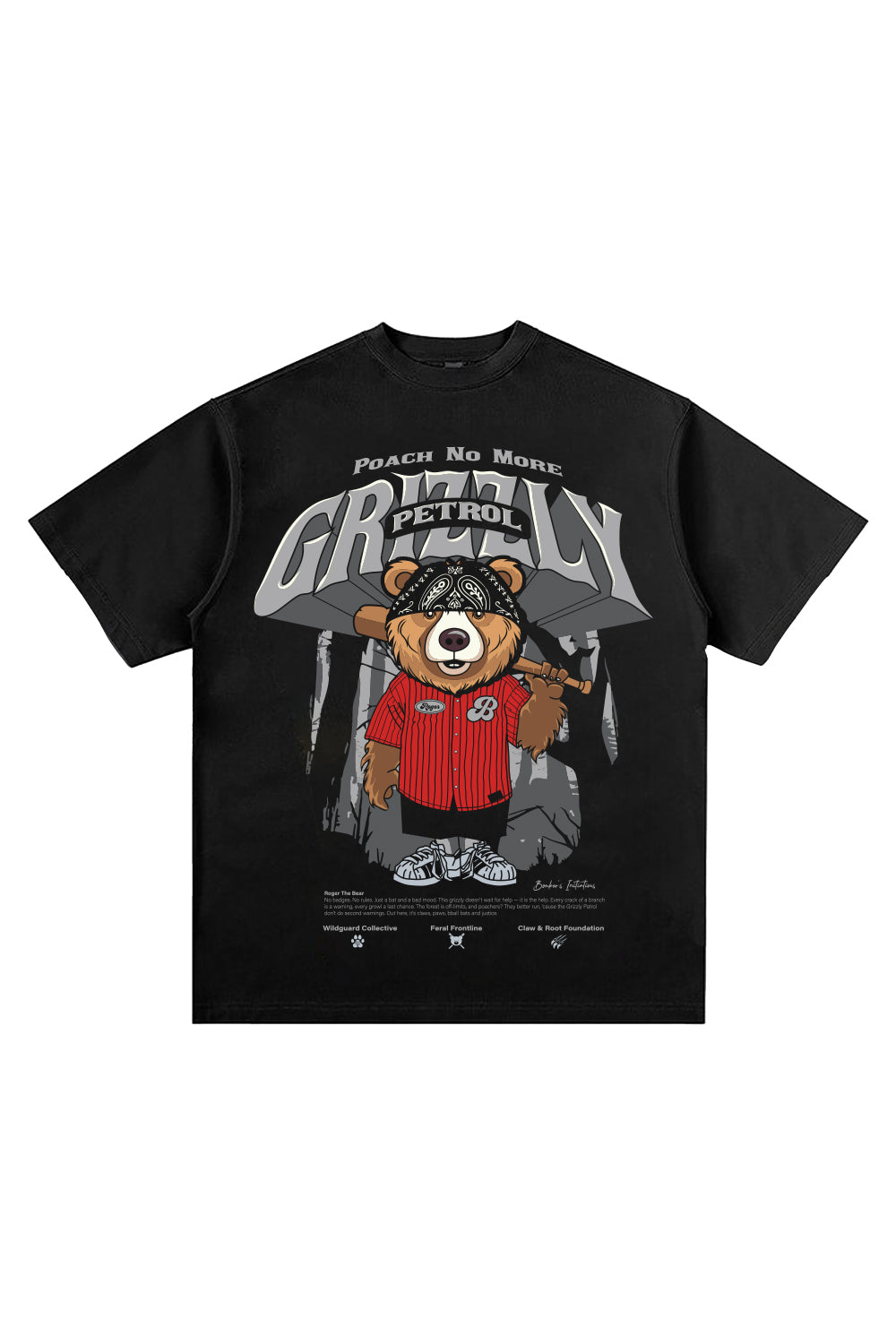 Grizzly Rebellion Oversized T-shirt - BonkersCorner