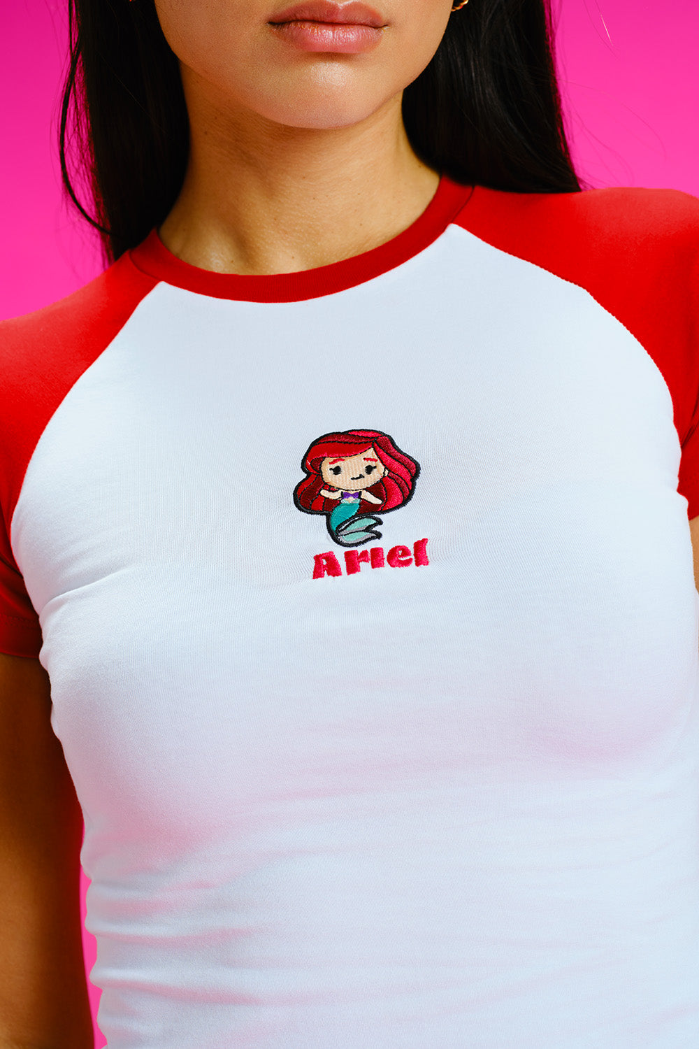 Little Mermaid Raglan Sleeves Baby Tee - BonkersCorner