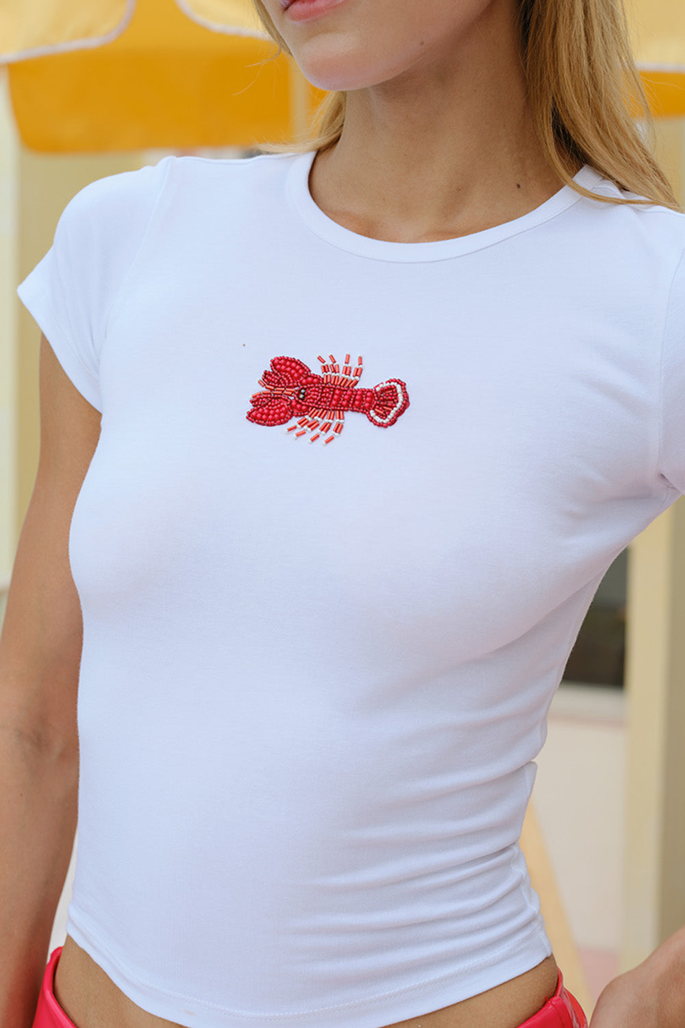 Lobsterhead Beaded Embroidery Baby Tee - BonkersCorner