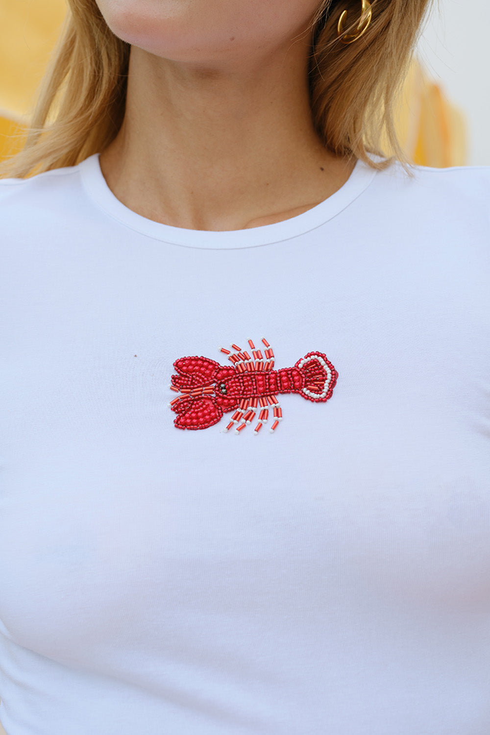 Lobsterhead Beaded Embroidery Baby Tee - BonkersCorner