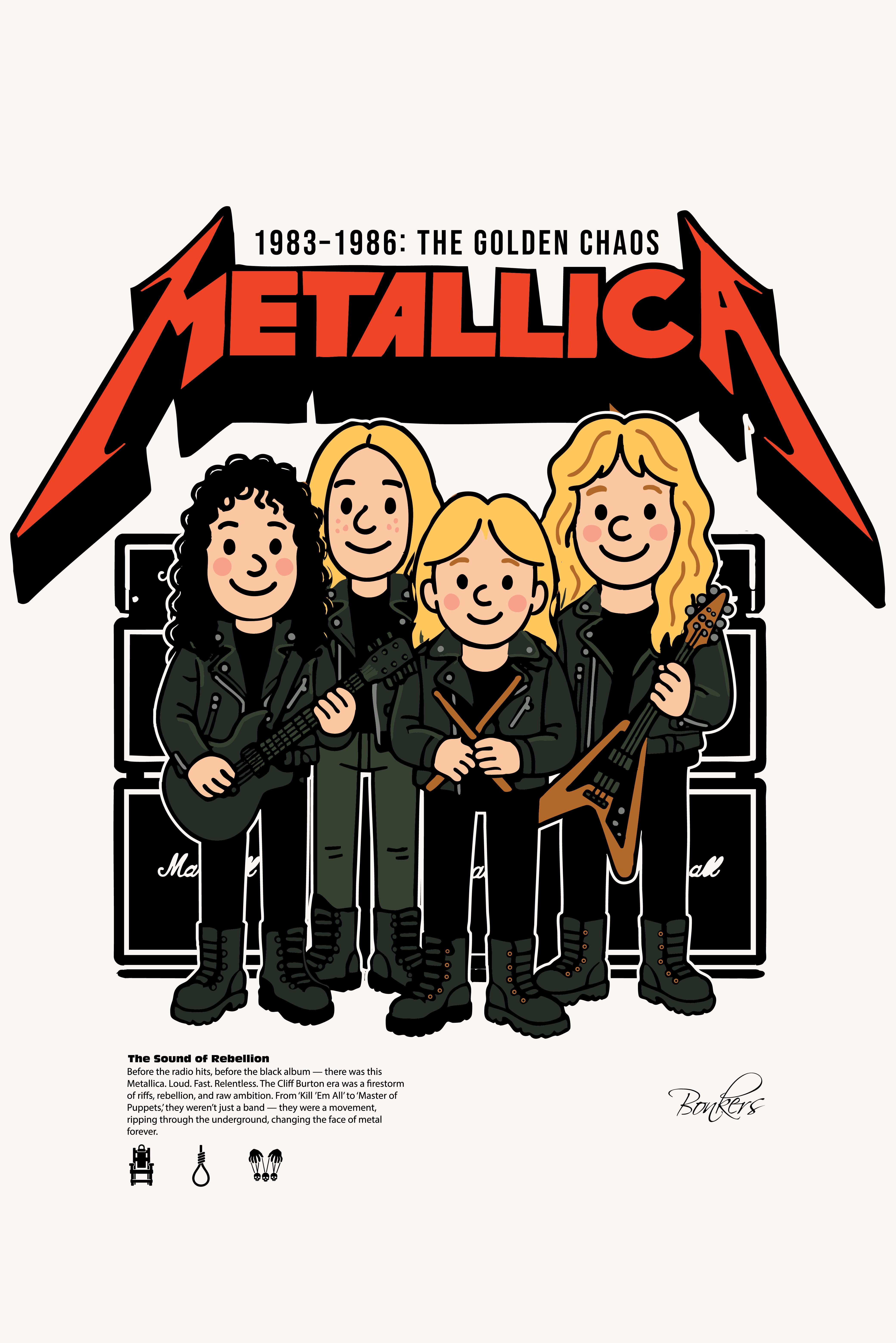 Metallica White Golden Chaos Oversized T-shirt - BonkersCorner