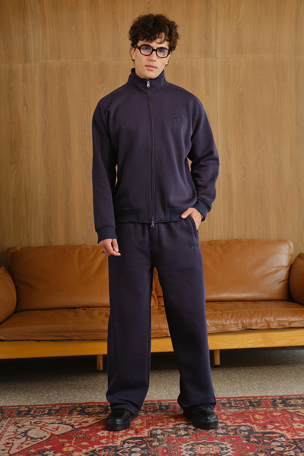 Blue Void High Neck Zipper Jacket - BonkersCorner