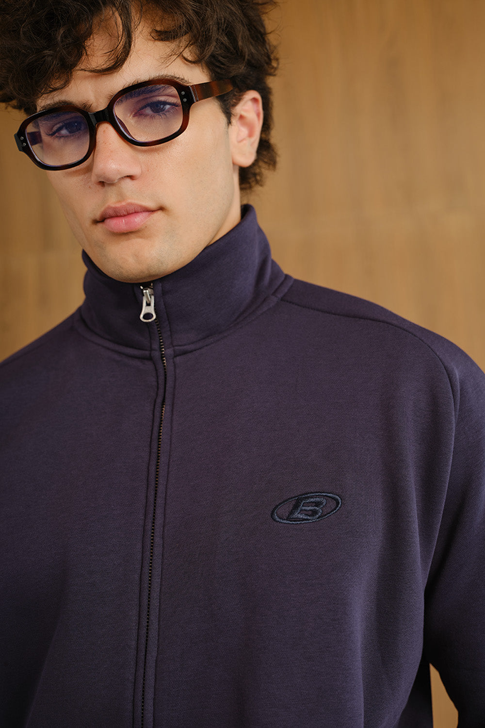 Blue Void High Neck Zipper Jacket - BonkersCorner
