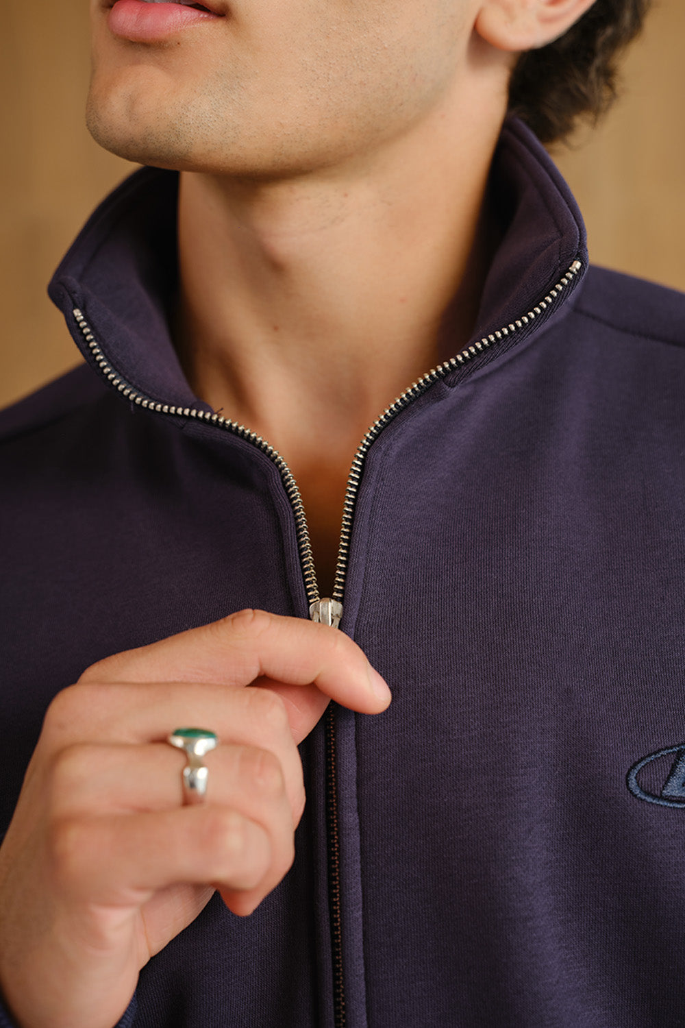 Blue Void High Neck Zipper Jacket - BonkersCorner