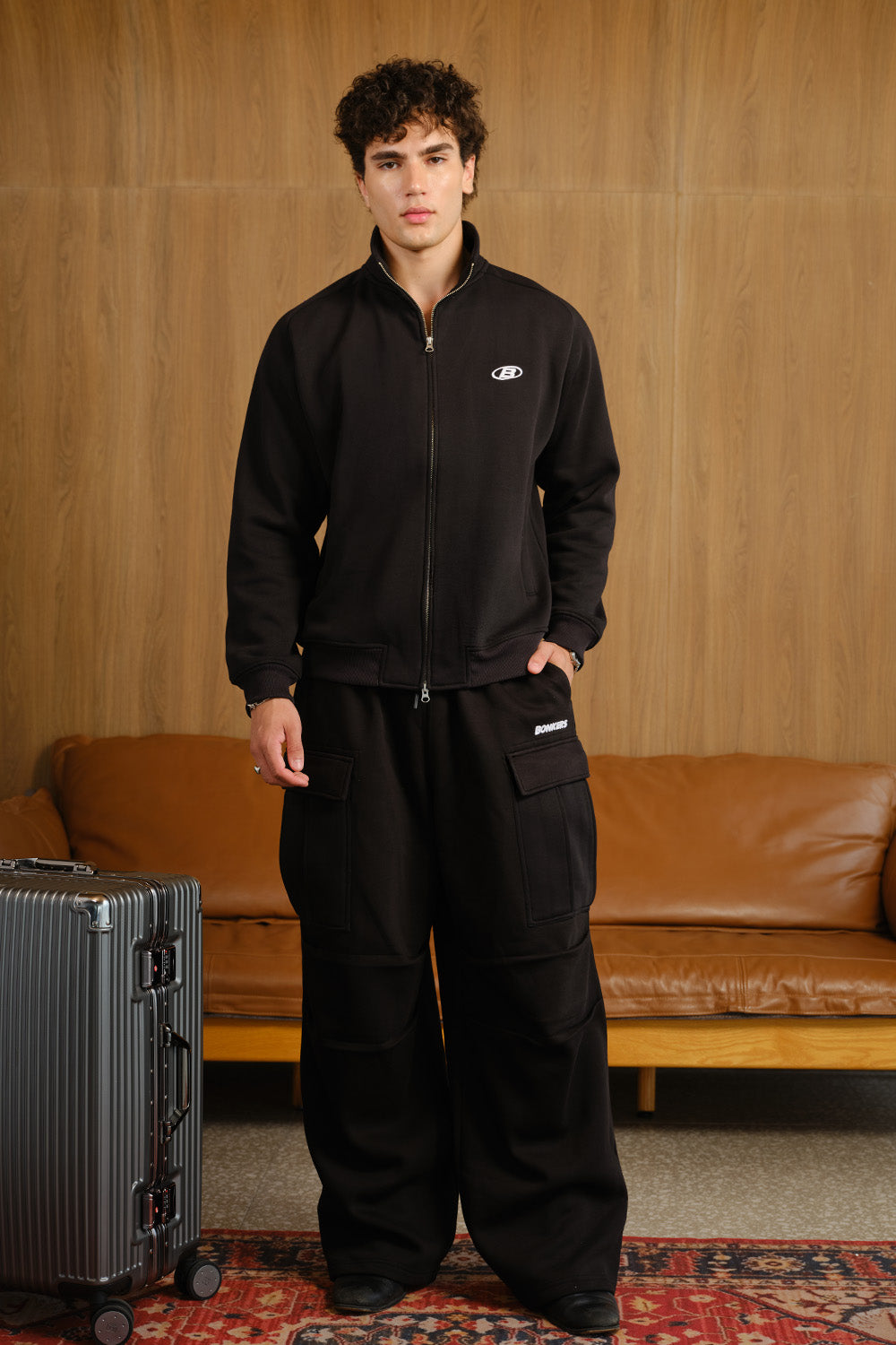 Phantom Black High Neck Zipper Jacket - BonkersCorner