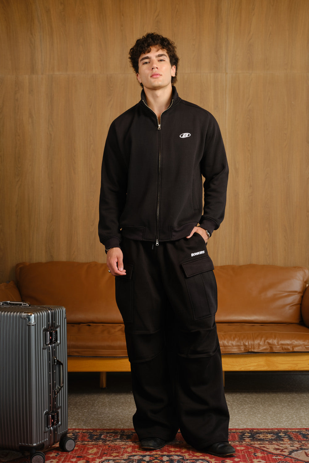 Phantom Black High Neck Zipper Jacket - BonkersCorner