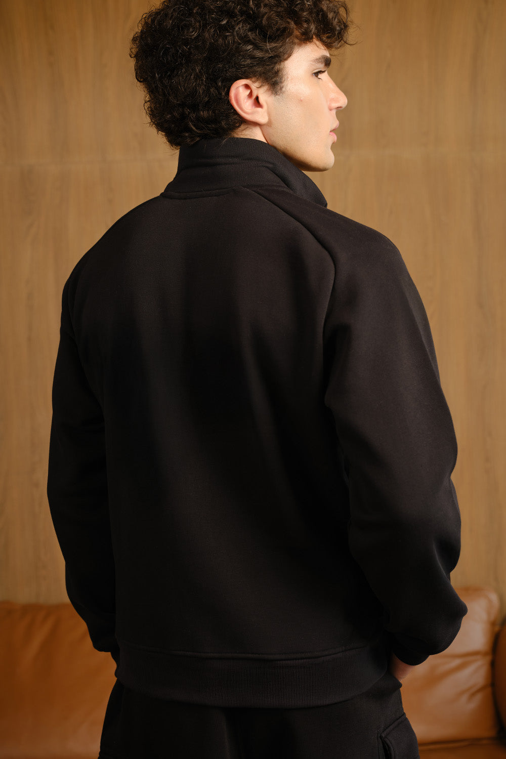 Phantom Black High Neck Zipper Jacket - BonkersCorner