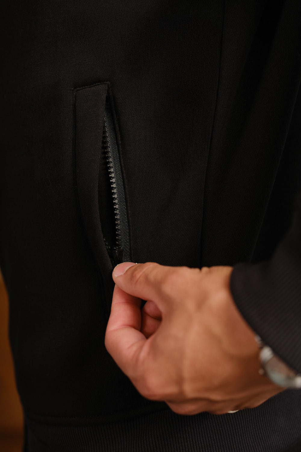 Phantom Black High Neck Zipper Jacket - BonkersCorner