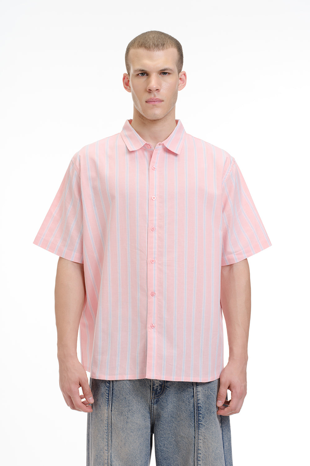 Pink Vintage Stripe Short Sleeve Shirt - BonkersCorner