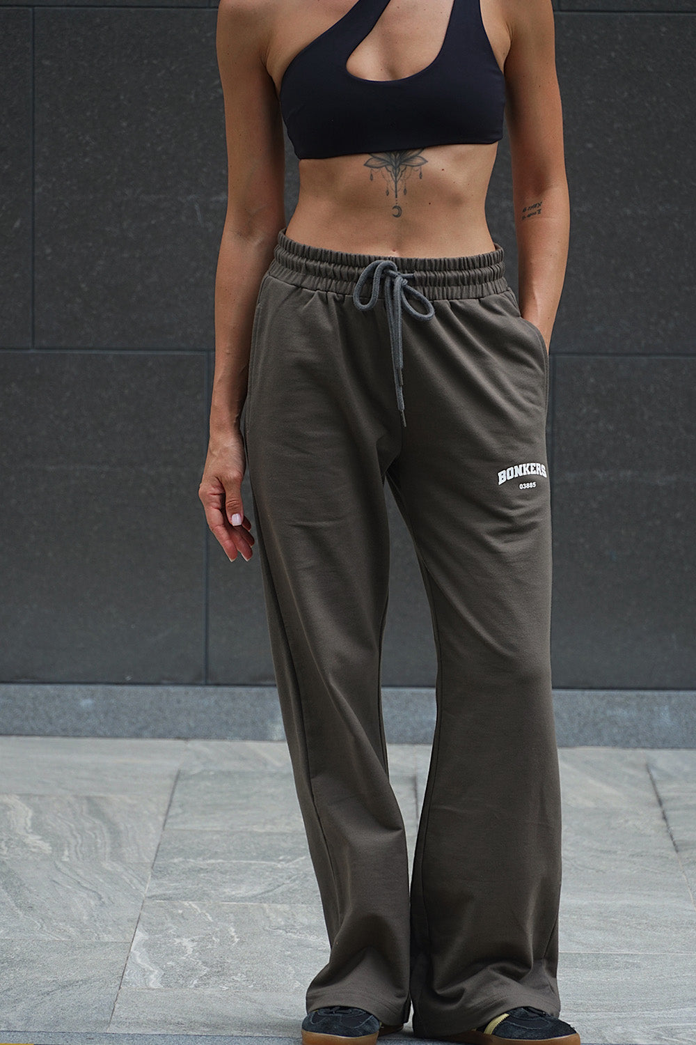 Shadow Olive Wide-Leg Sweatpants - BonkersCorner