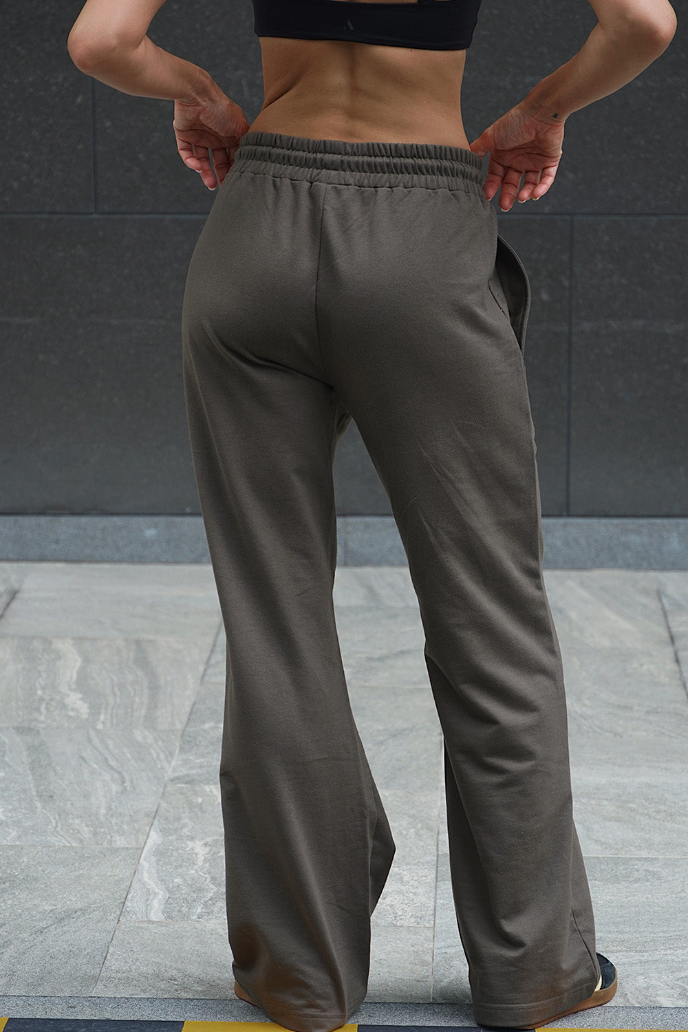 Shadow Olive Wide-Leg Sweatpants - BonkersCorner