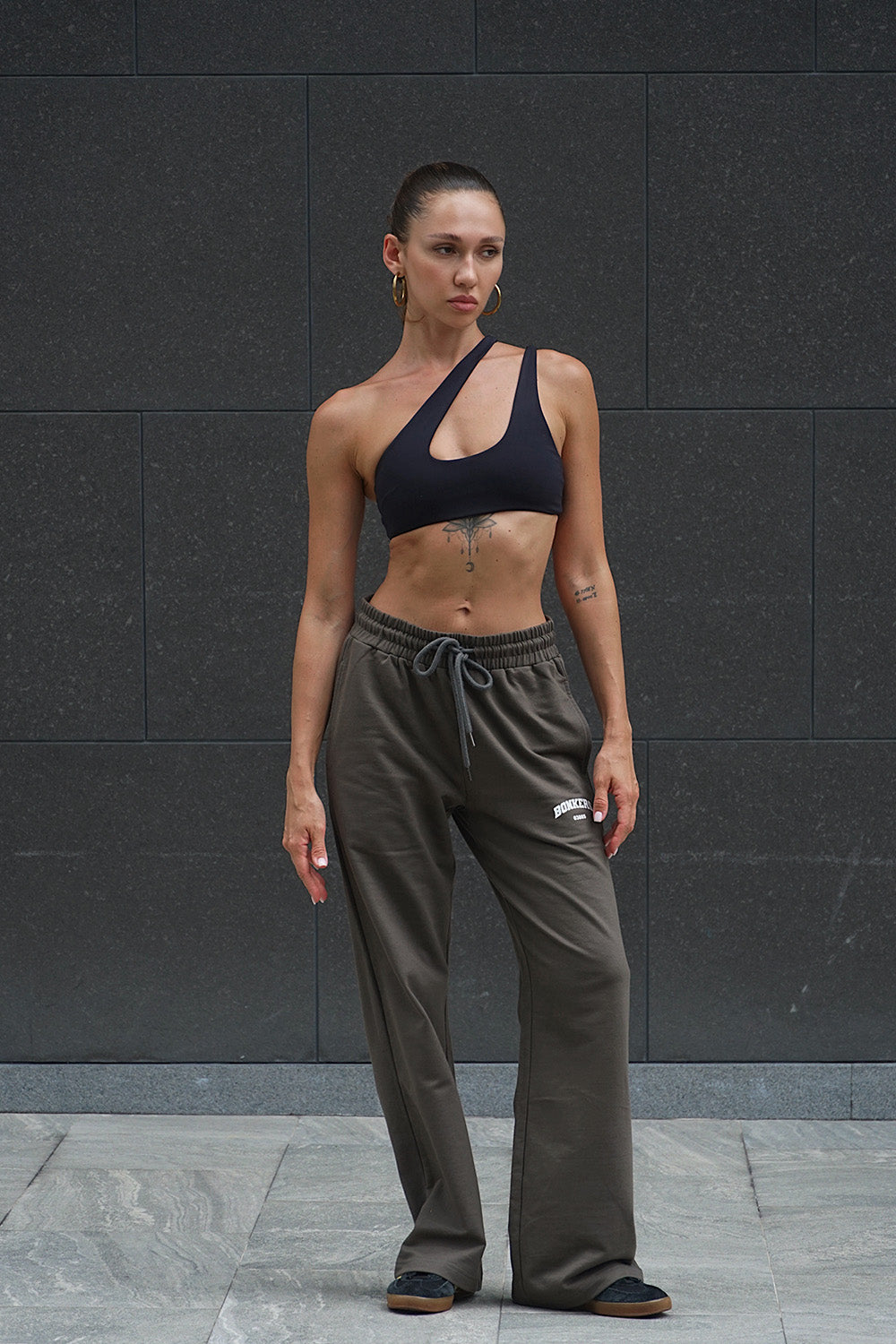 Shadow Olive Wide-Leg Sweatpants - BonkersCorner