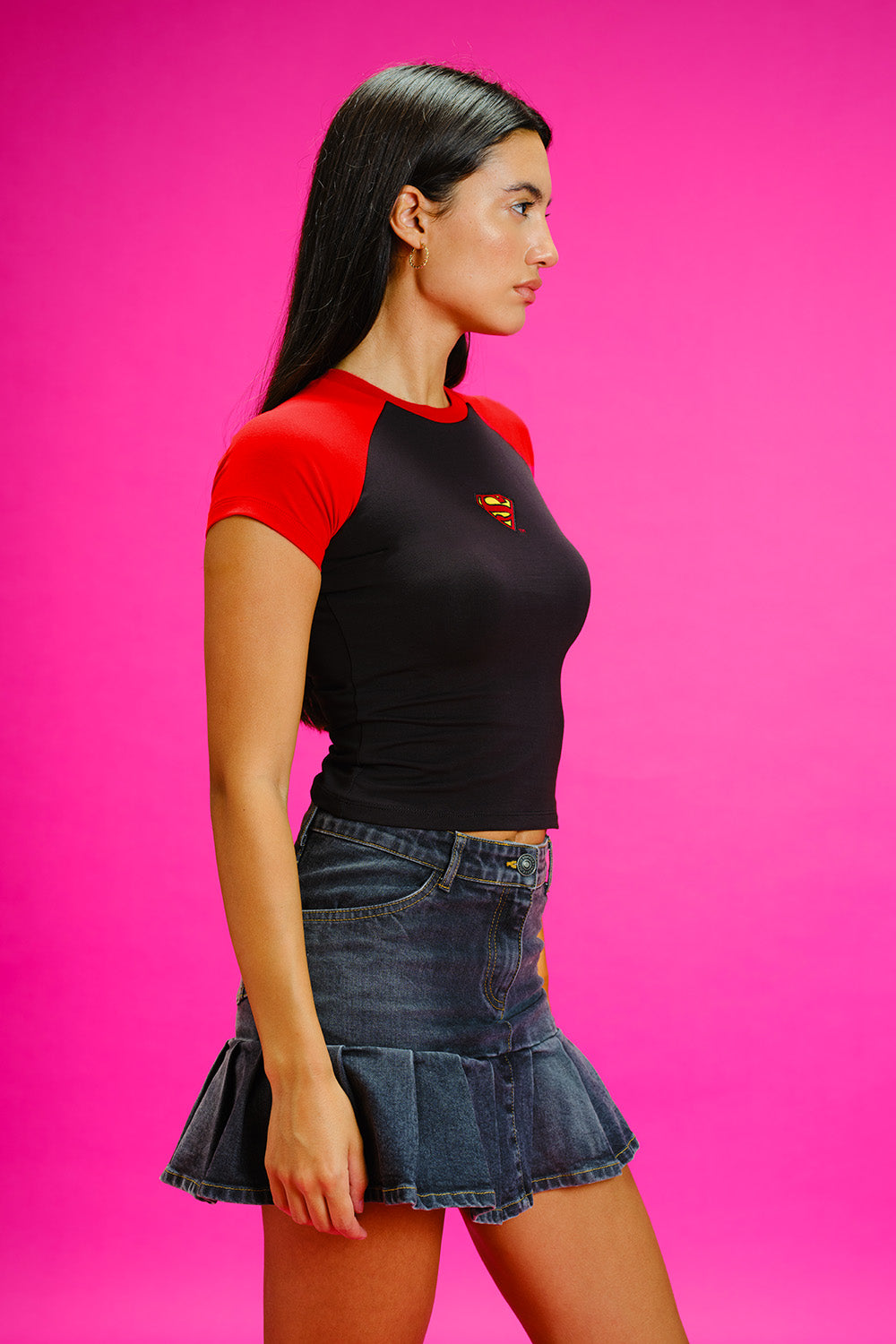 Superman Raglan Sleeves Baby Tee - BonkersCorner