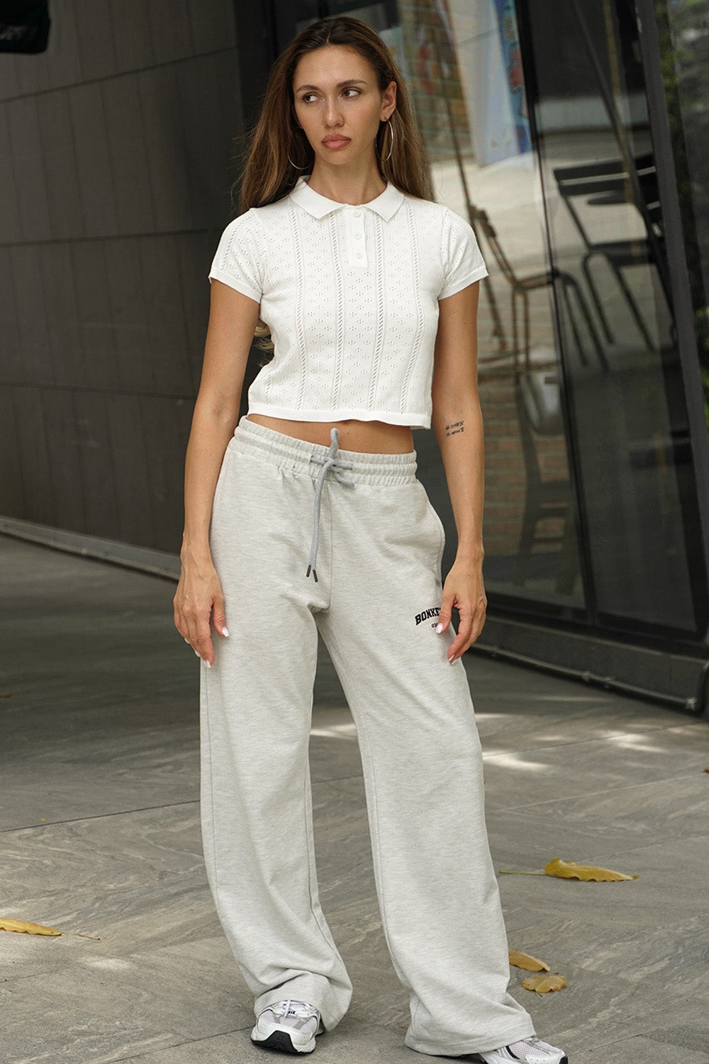 Cloud Grey Wide-Leg Sweatpants - BonkersCorner