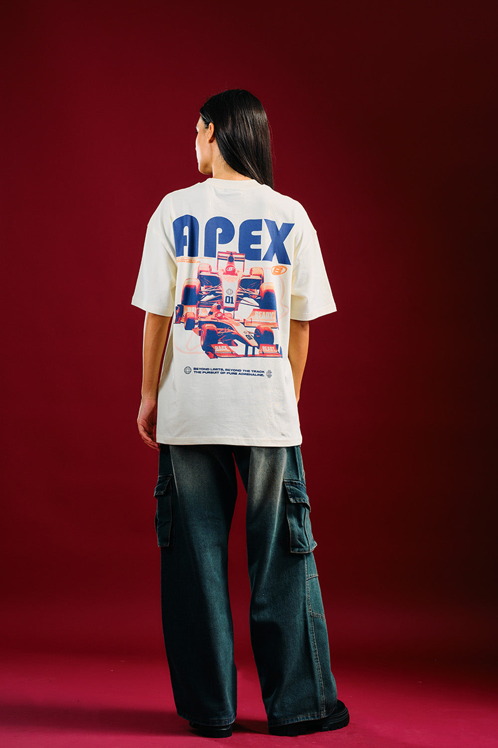 White Apex Beyond Oversized T-shirt - BonkersCorner