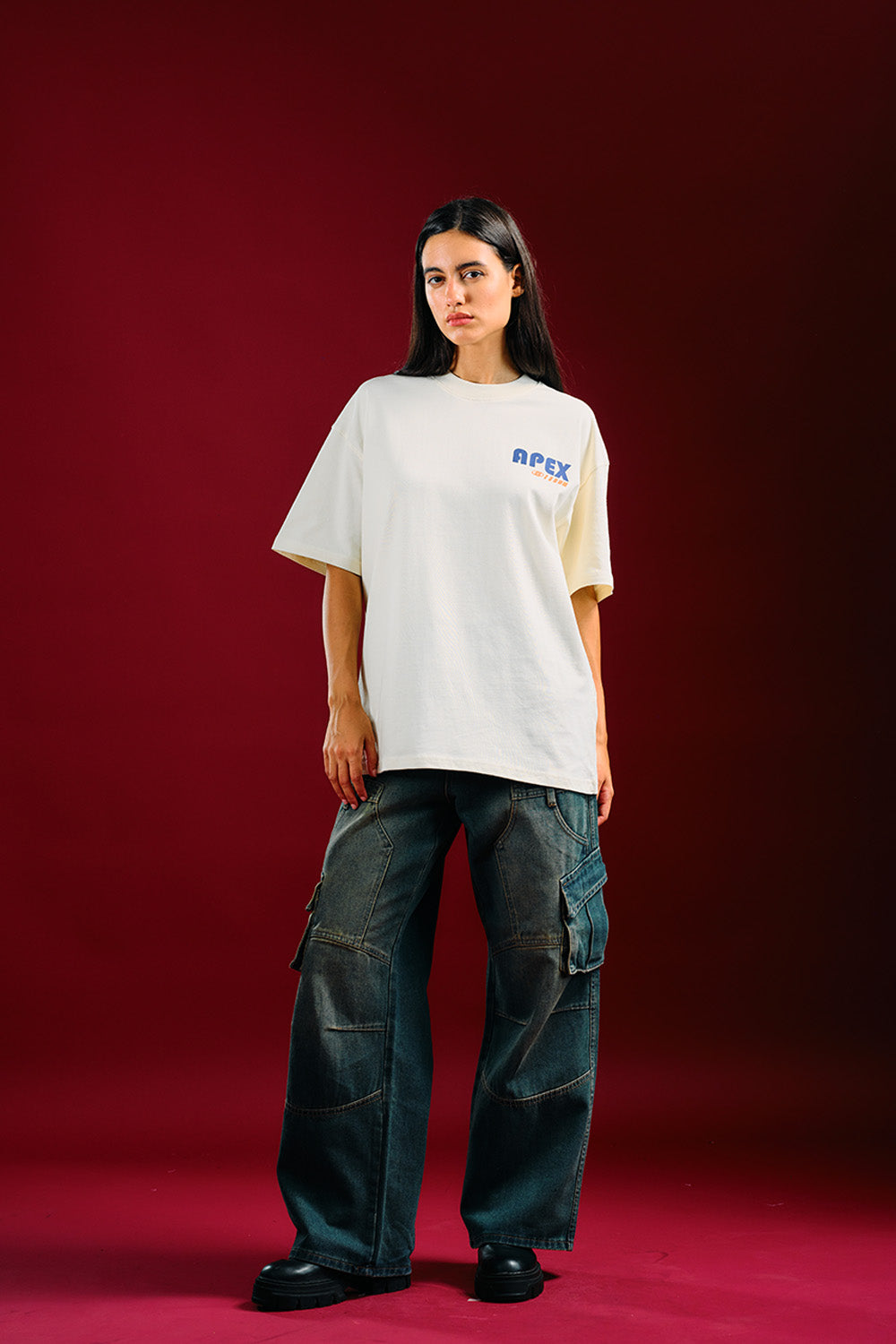 White Apex Beyond Oversized T-shirt - BonkersCorner