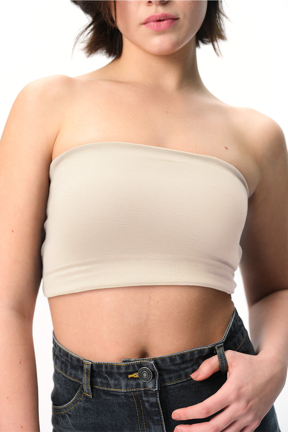 White Crop Tube Top - BonkersCorner