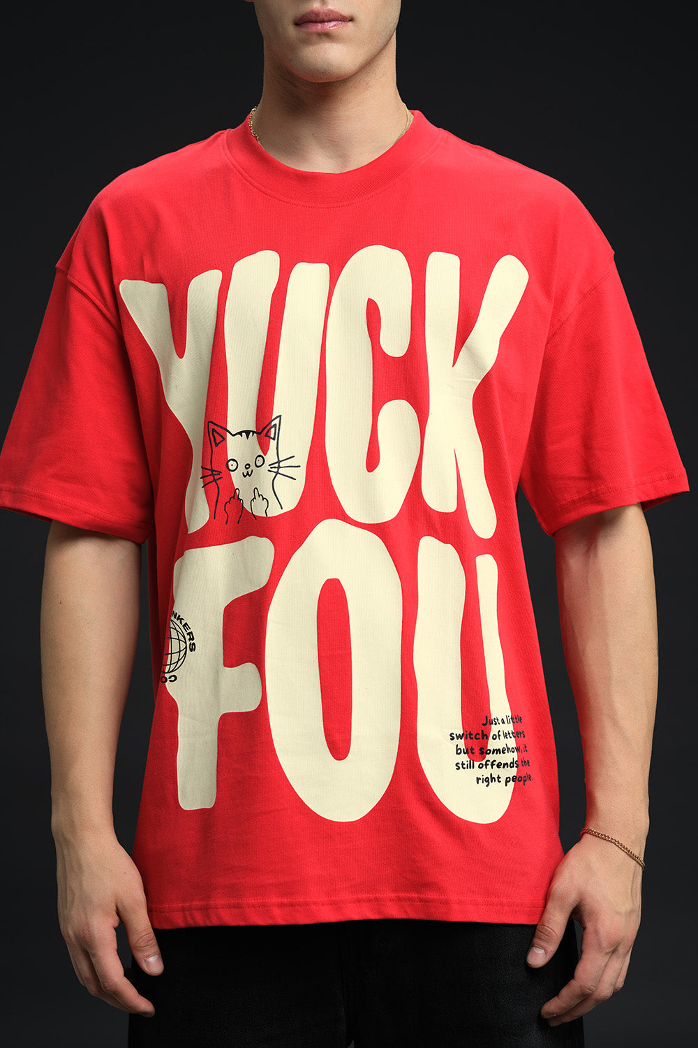 Yuck Fou Red Oversized T-shirt - BonkersCorner