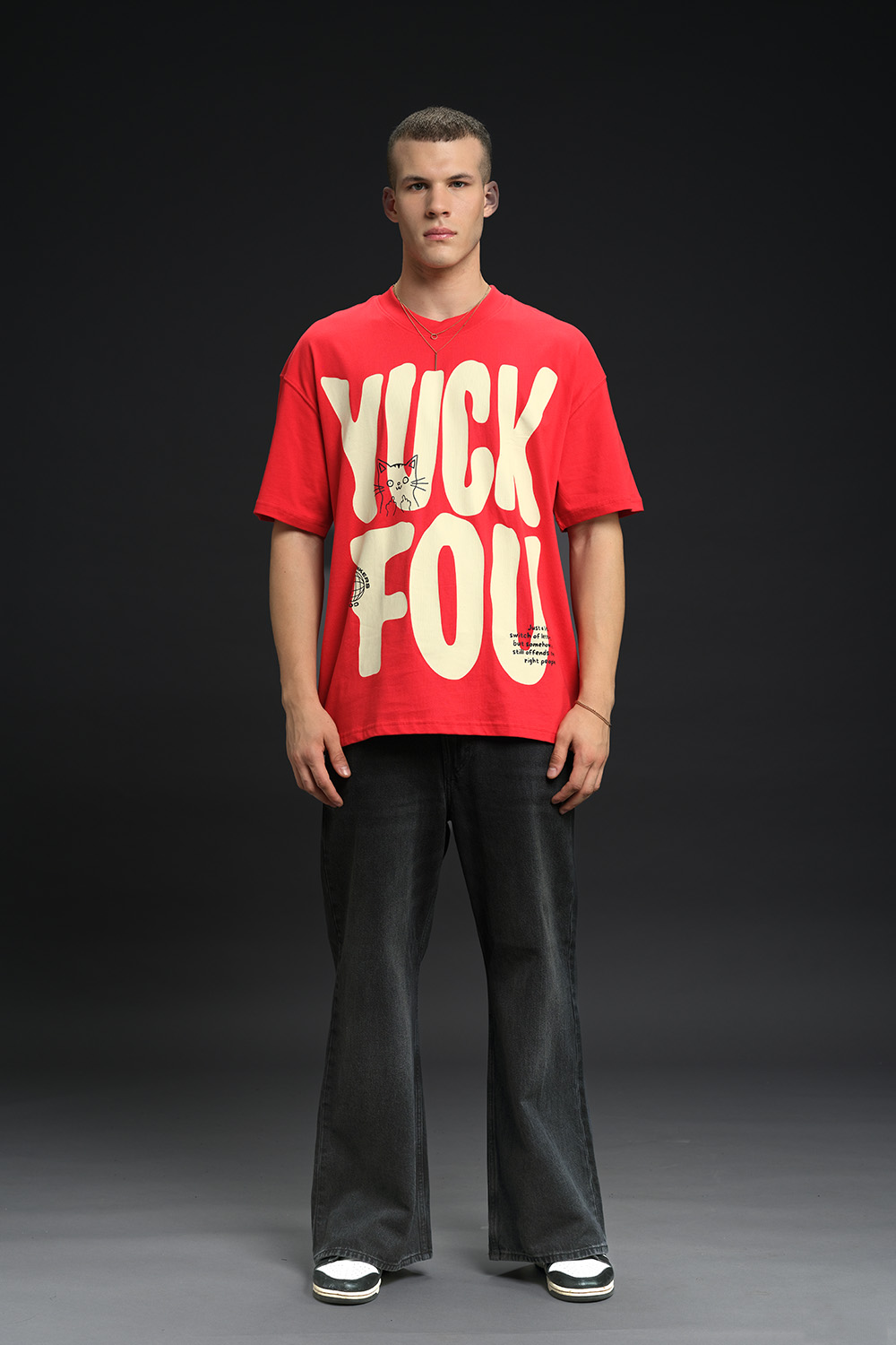 Yuck Fou Red Oversized T-shirt - BonkersCorner