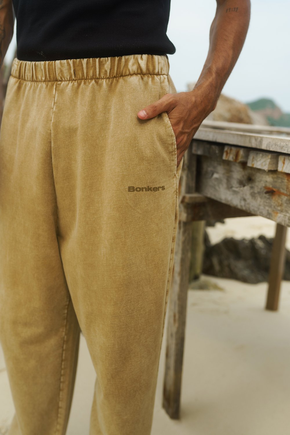 Beige Faded Loose Fit Pants - BonkersCorner