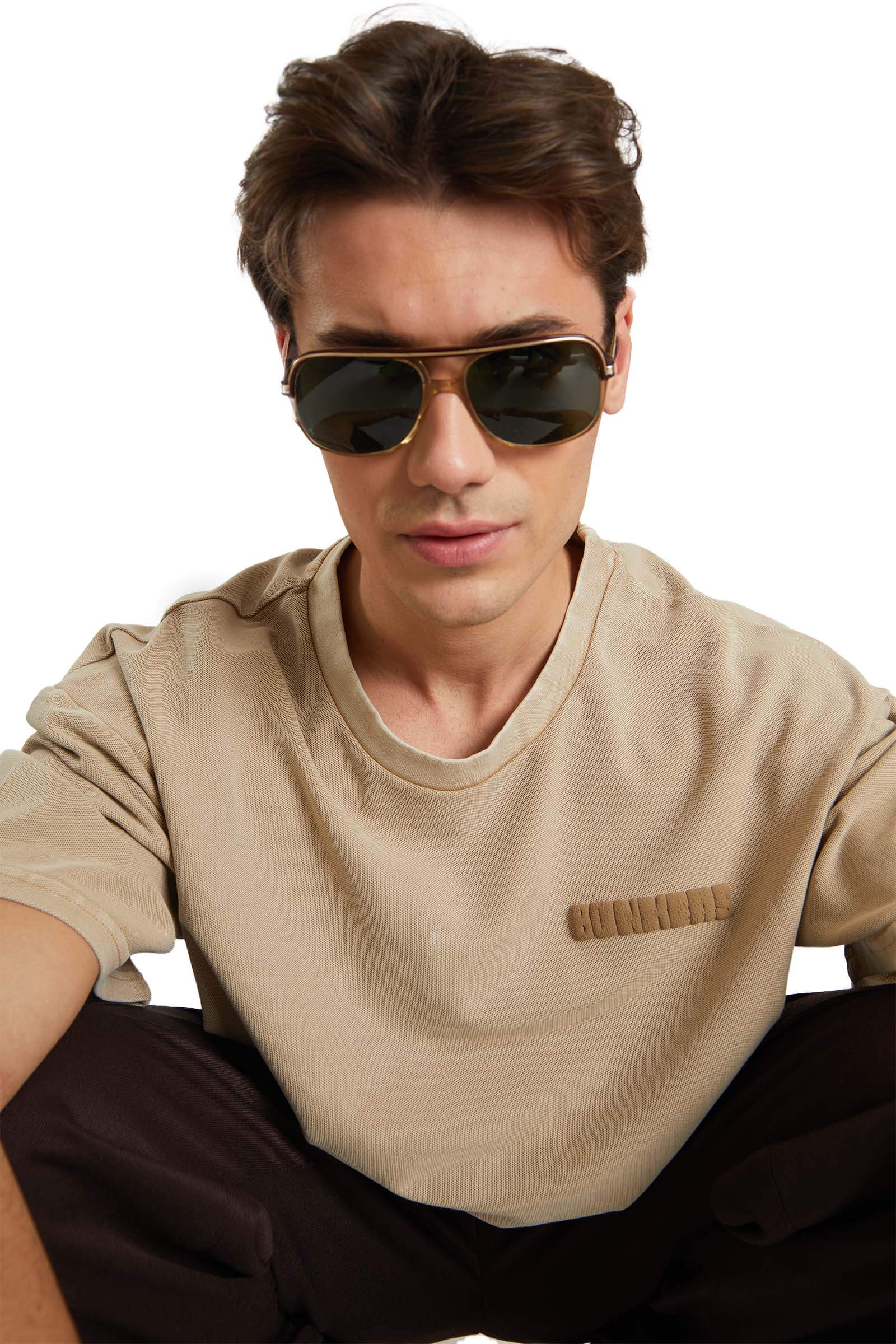 Beige Heavyweight Pique Oversized T-shirt - BonkersCorner