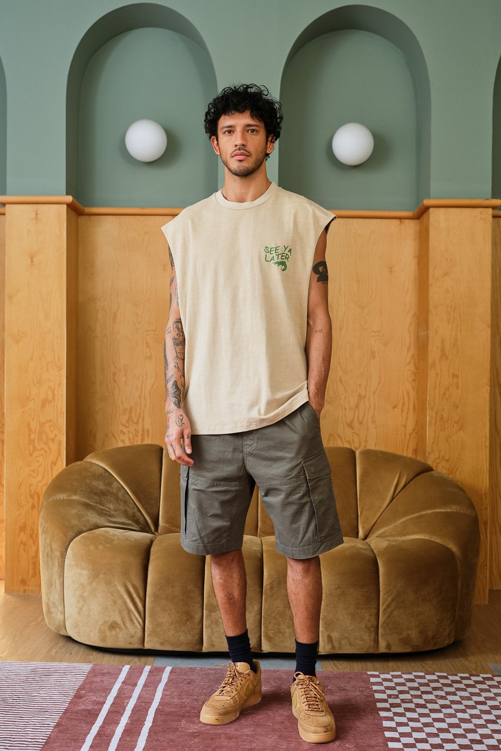 Beige See Ya Later Vest Tank - BonkersCorner