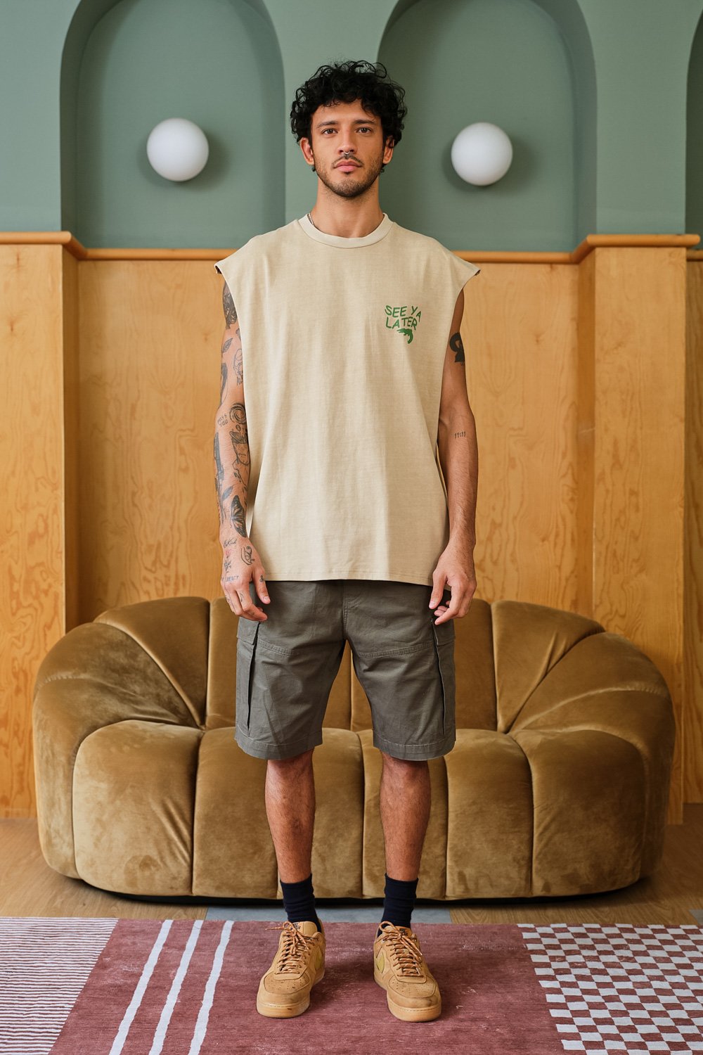 Beige See Ya Later Vest Tank - BonkersCorner