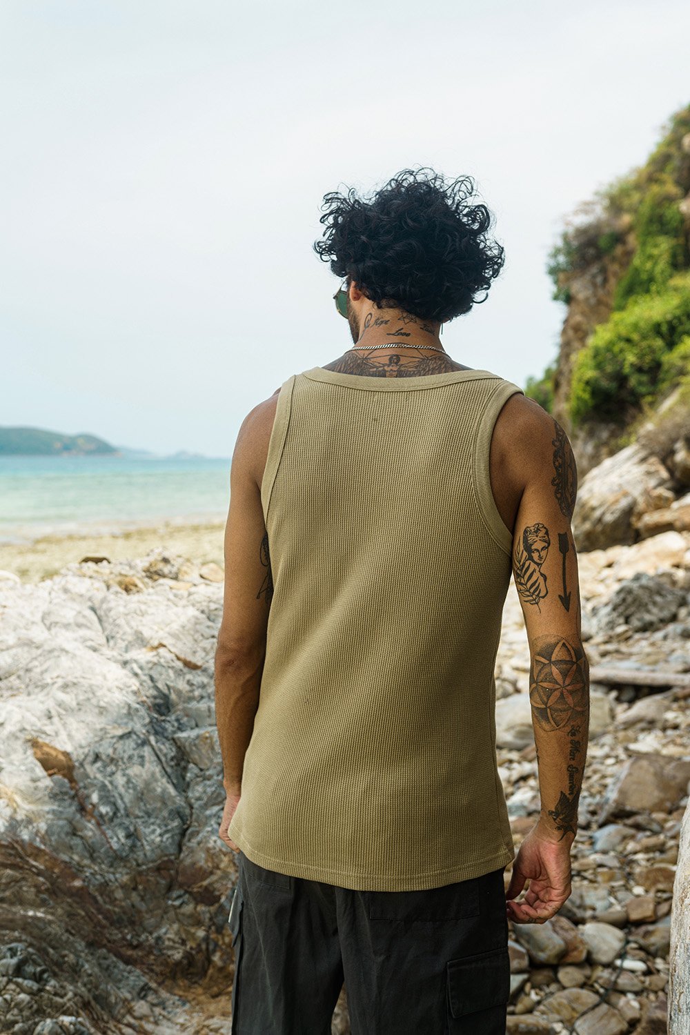 Beige Waffle Tank - BonkersCorner