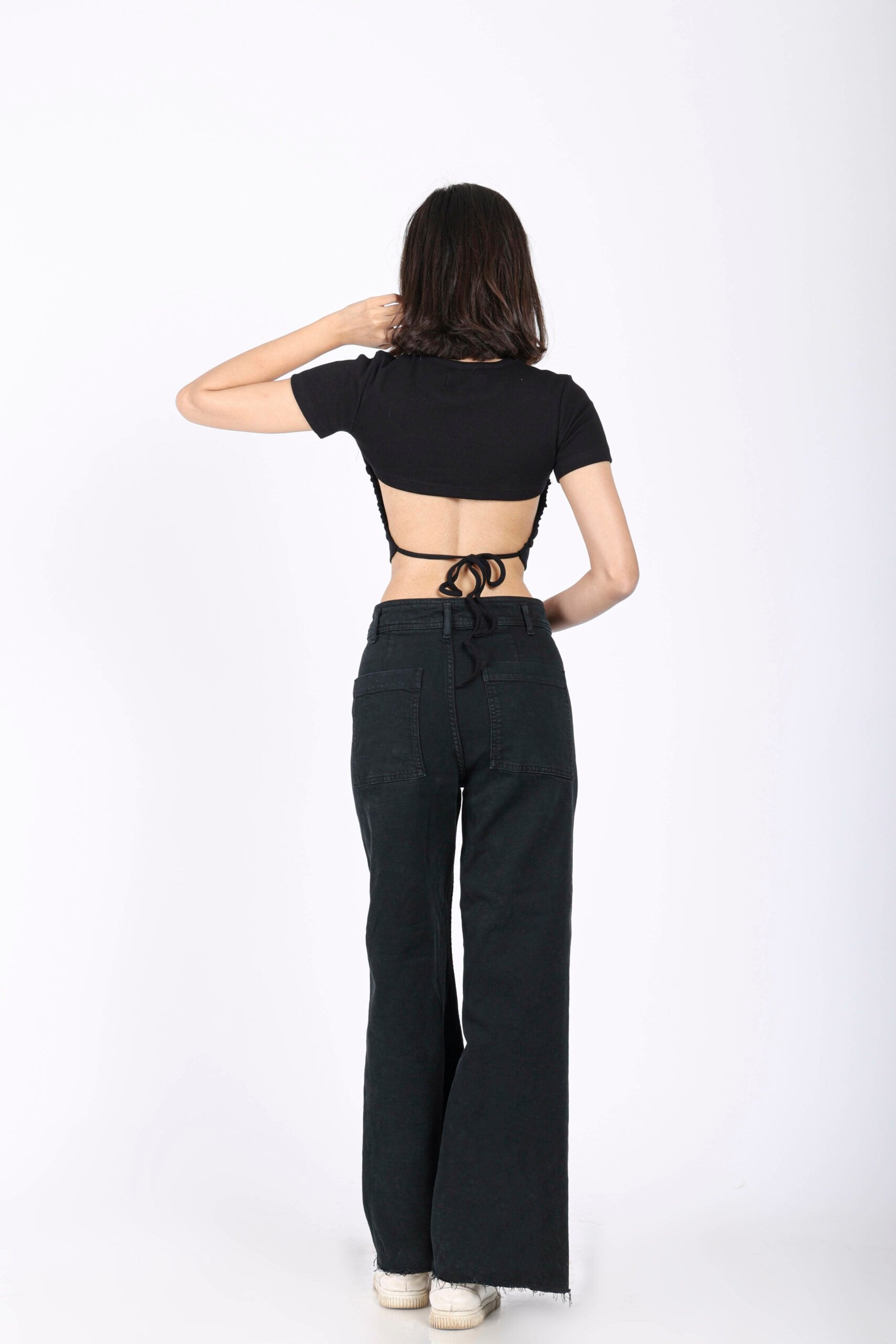 Black Backless Tie-Up - BonkersCorner