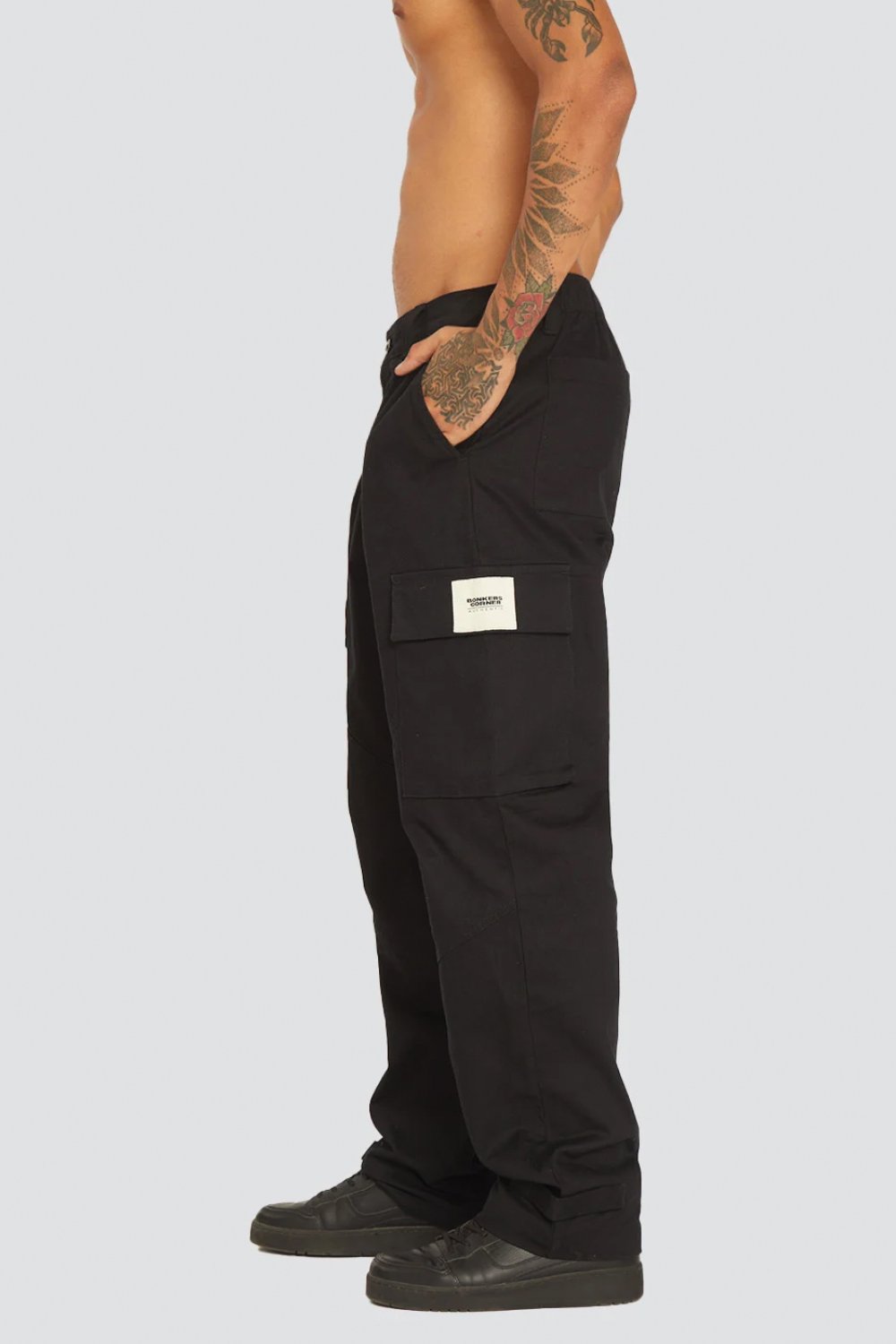 Black Cargo With Utility Pockets - BonkersCorner