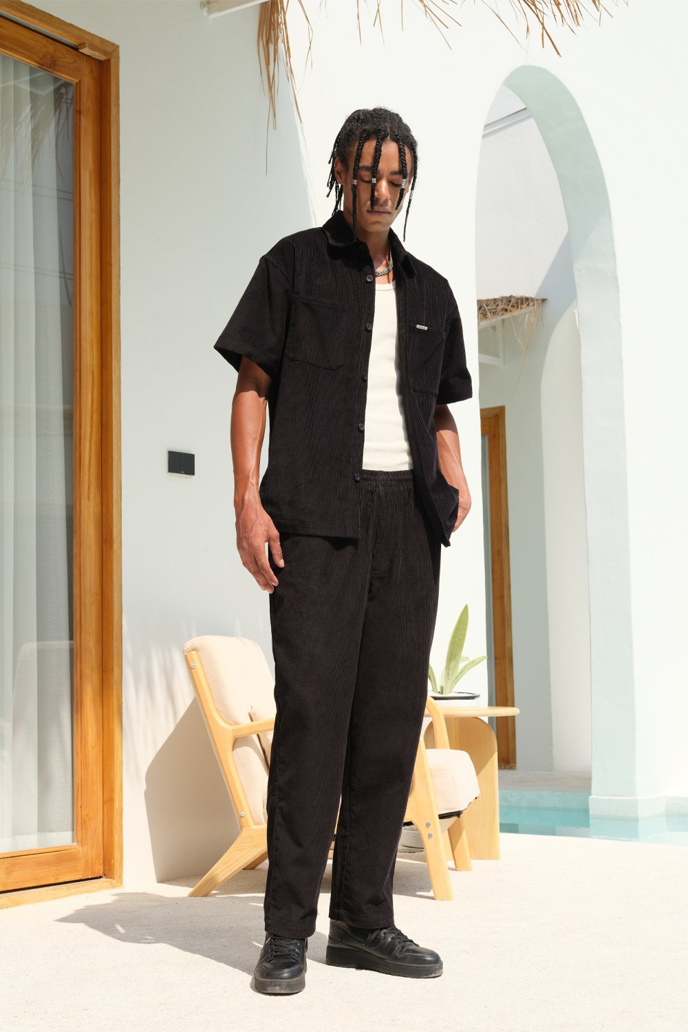 Black Corduroy Pants - BonkersCorner