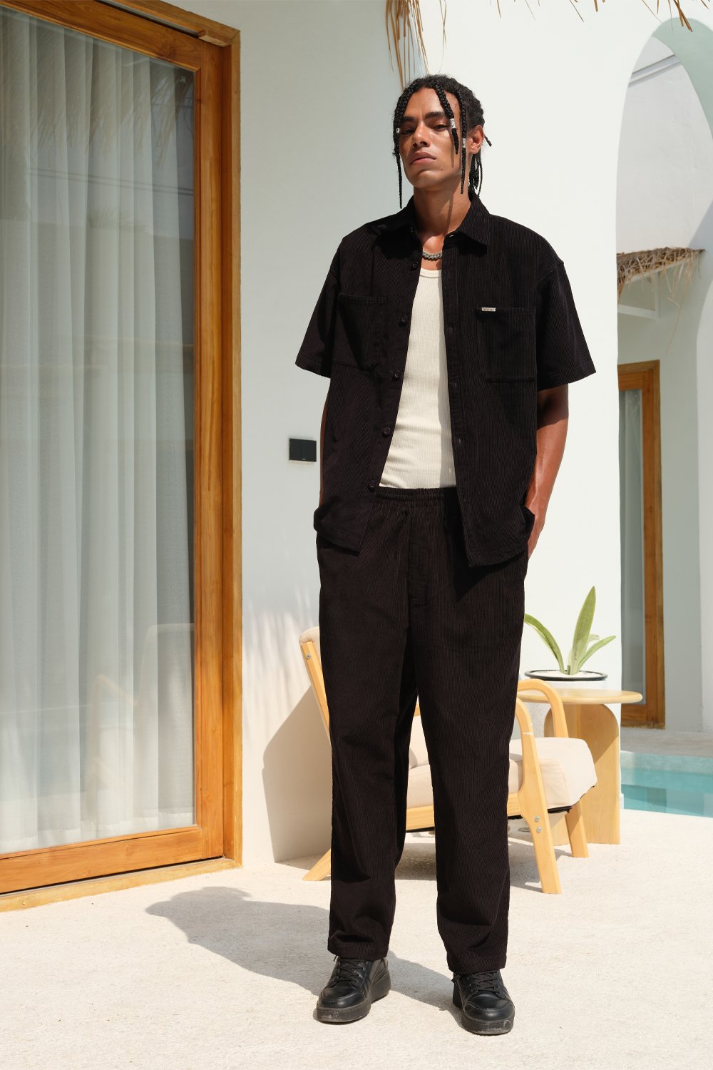 Black Corduroy Pants - BonkersCorner