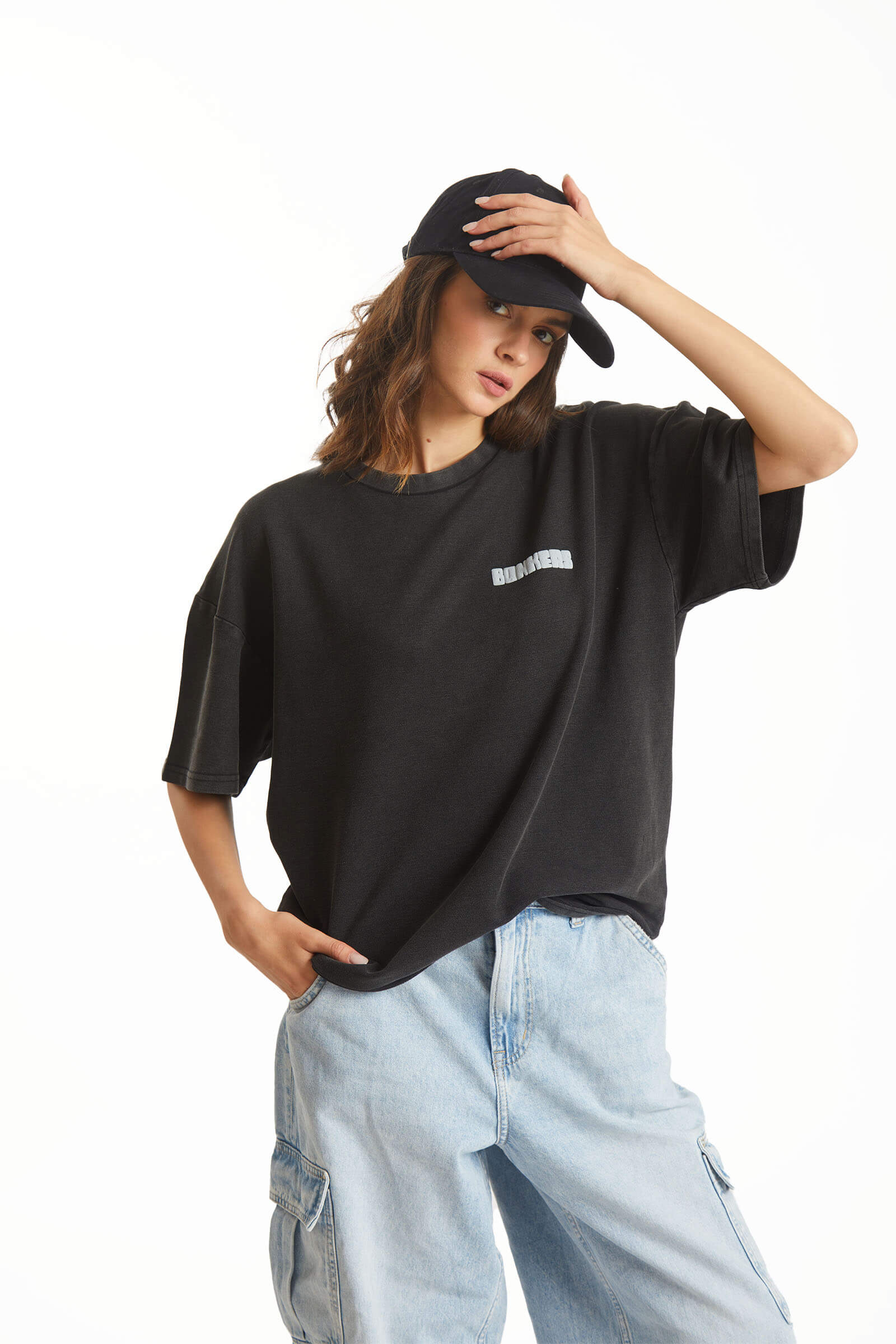 Black Heavyweight Pique Oversized T-shirt - BonkersCorner