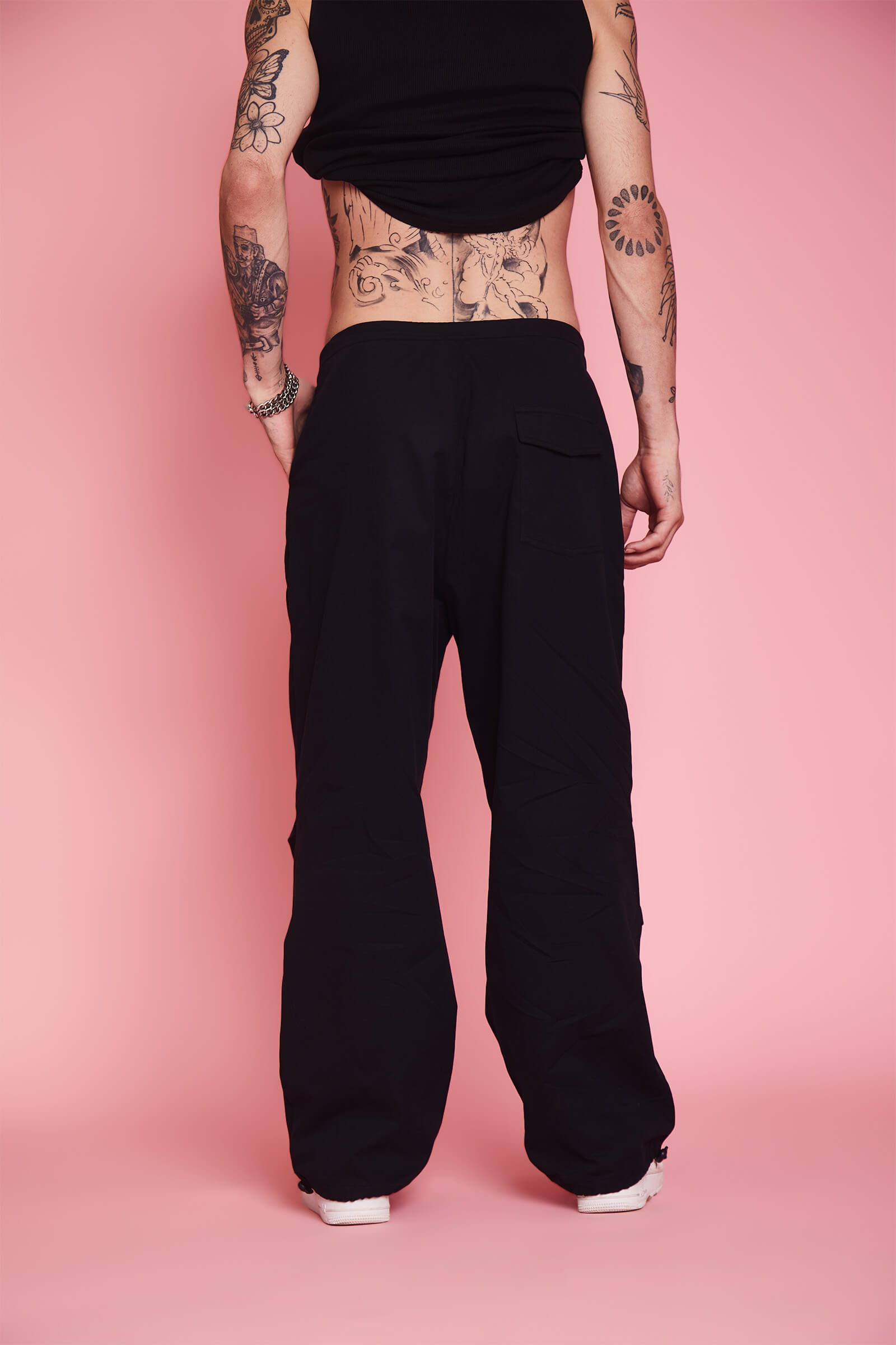 Black Parachute Pants - BonkersCorner
