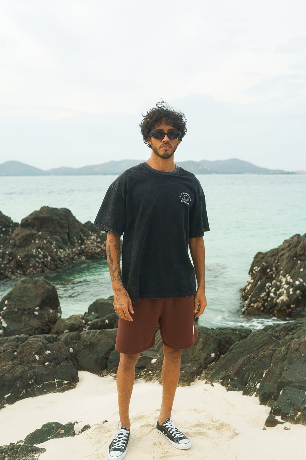 Black Premium Heavyweight Faded Oversized T-shirt - BonkersCorner