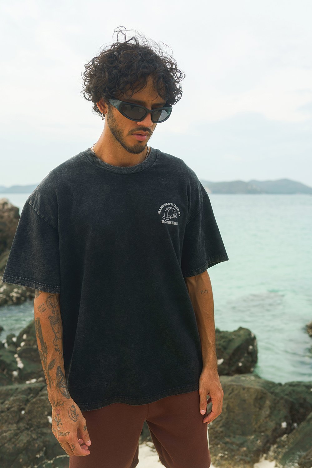 Black Premium Heavyweight Faded Oversized T-shirt - BonkersCorner