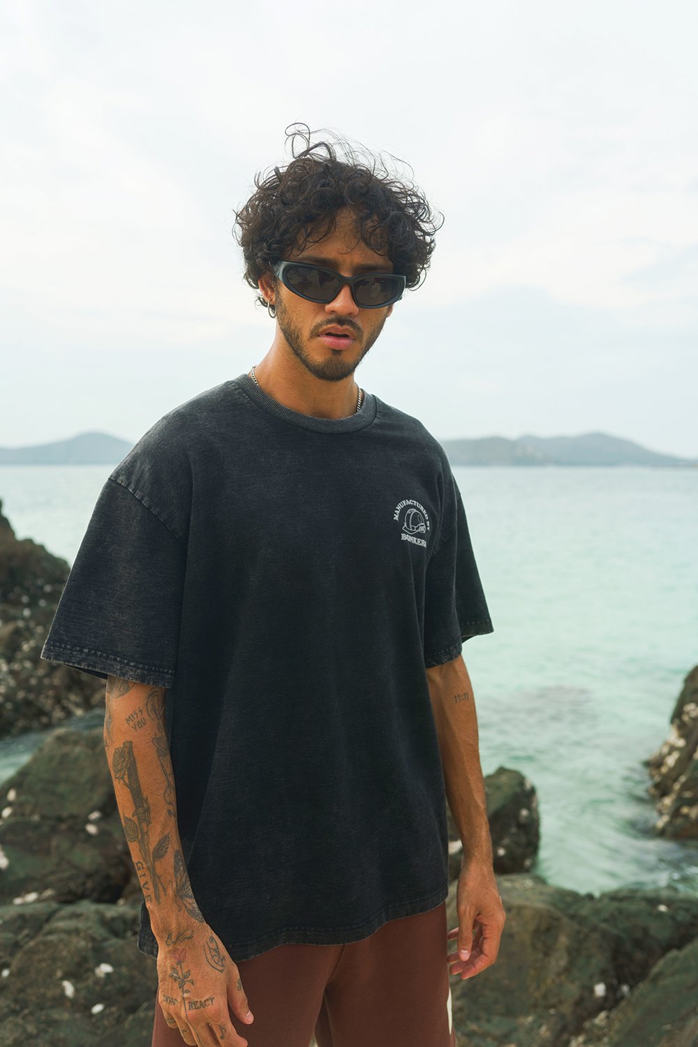 Black Premium Heavyweight Faded Oversized T-shirt - BonkersCorner