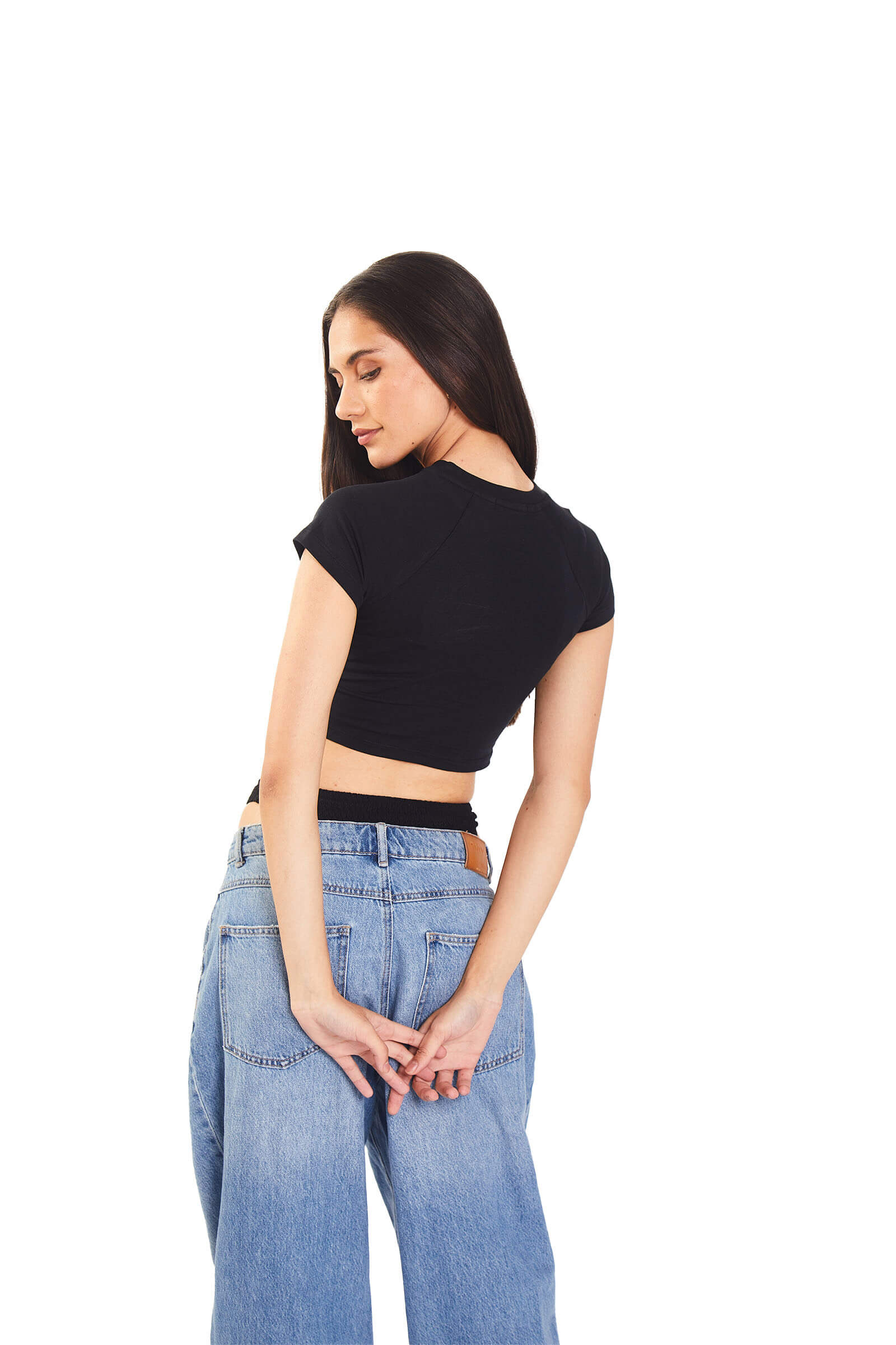 Black Puffed Signature Baby Tee - BonkersCorner