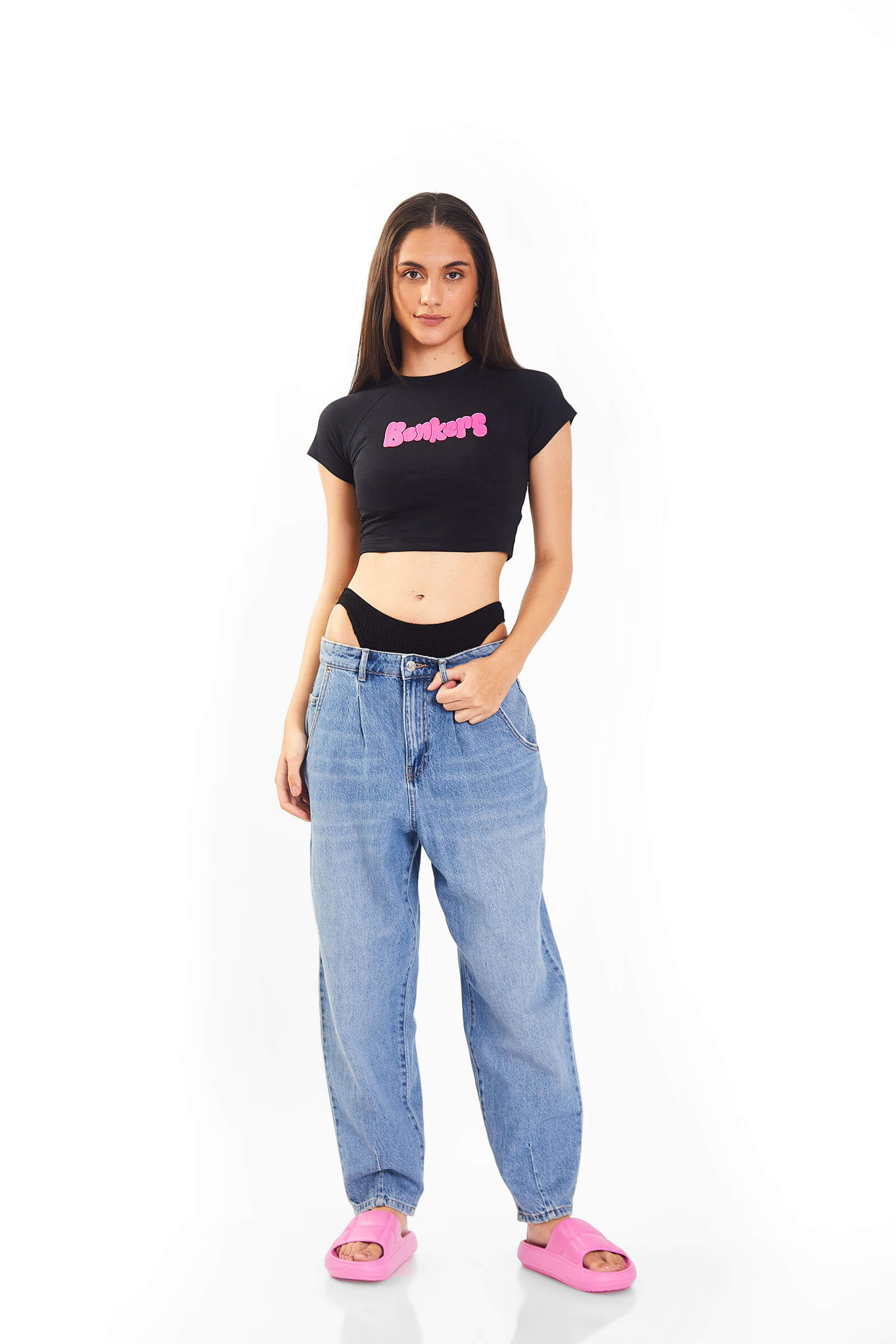 Black Puffed Signature Baby Tee - BonkersCorner