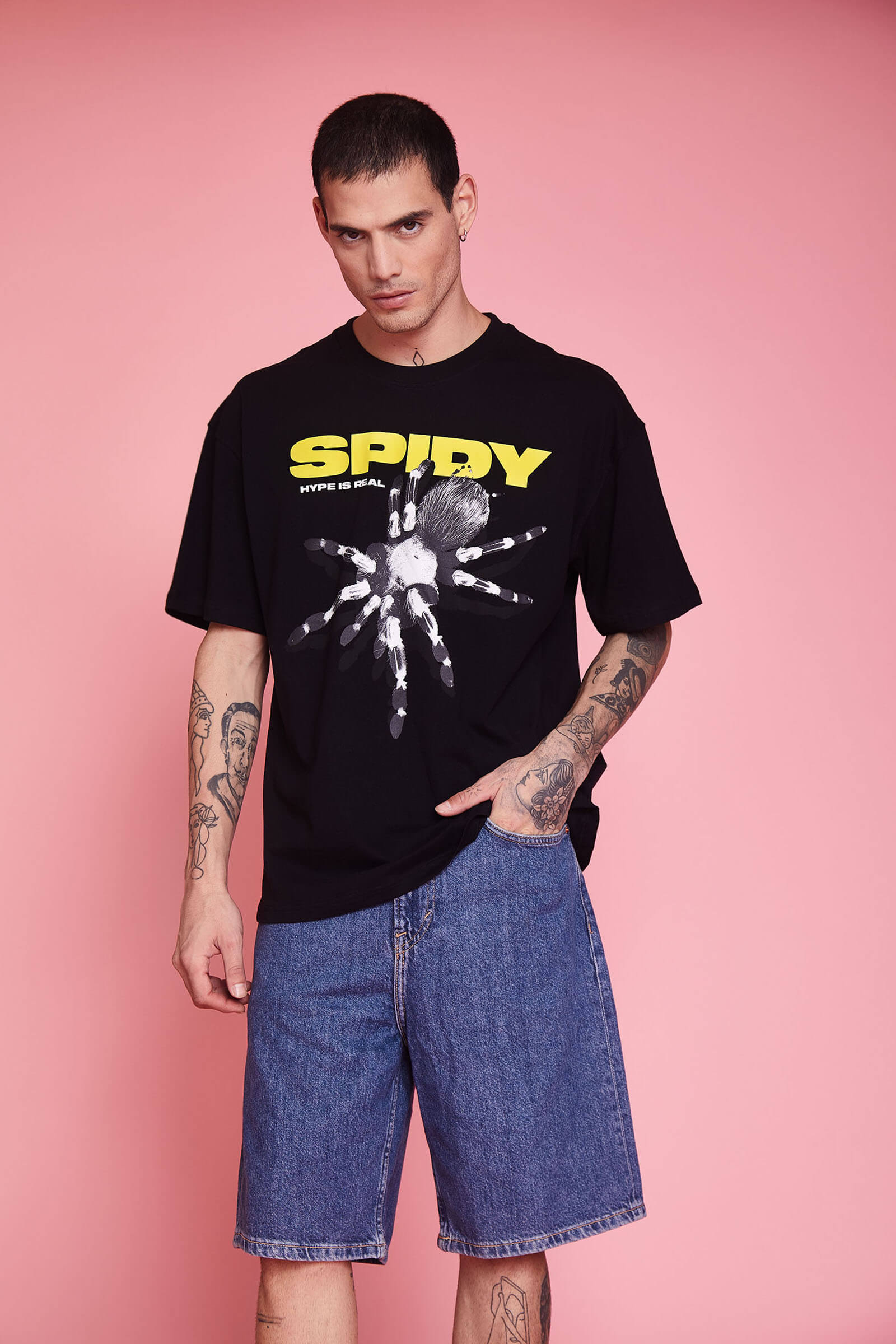 Black Spidy Oversized T-Shirt - BonkersCorner
