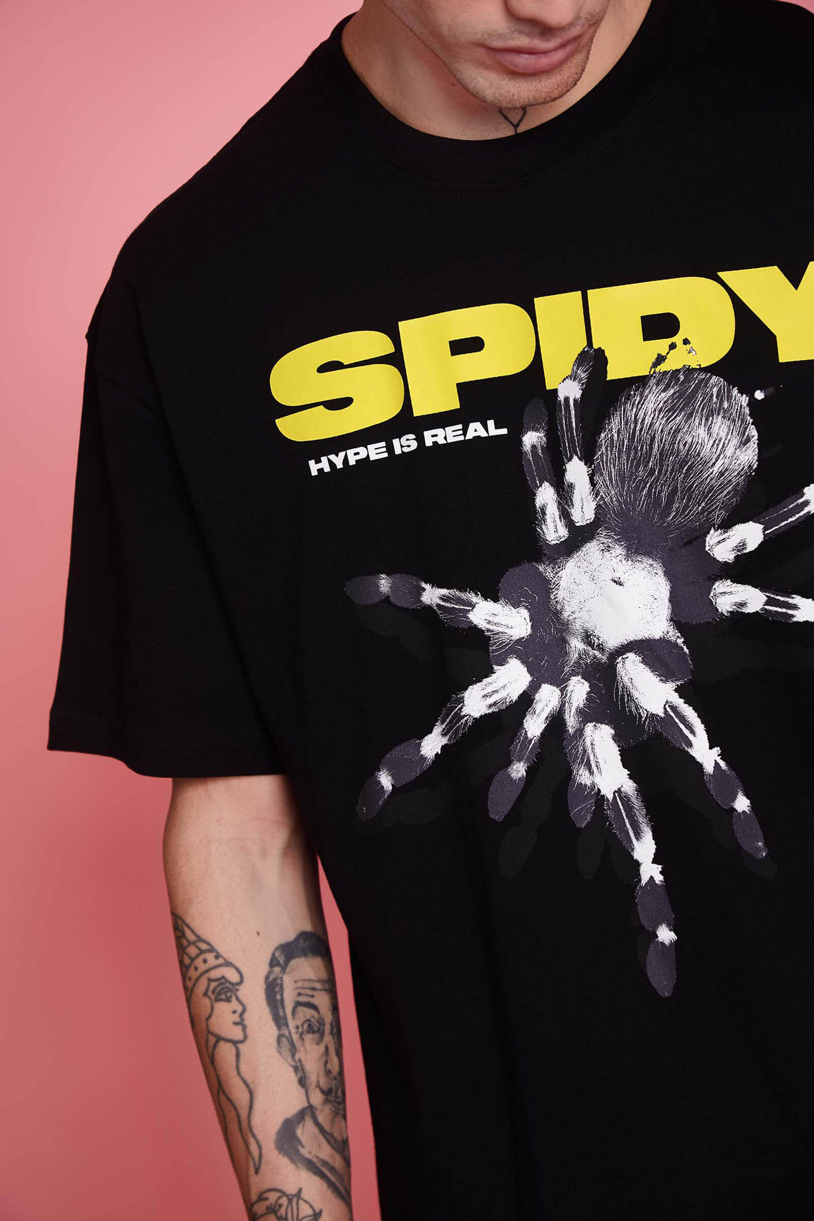 Black Spidy Oversized T-Shirt - BonkersCorner